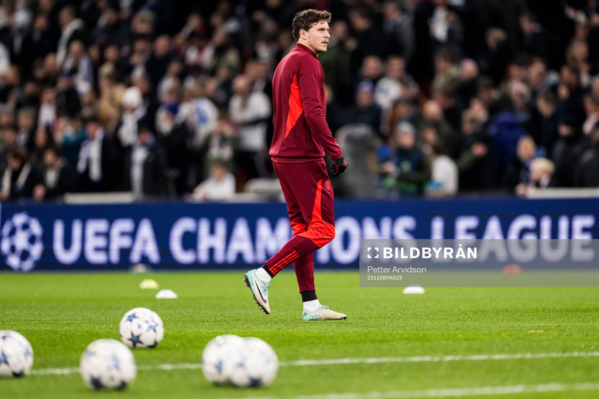 Victor Nilsson Lindelöf of Manchester United before the UEFA Champions League football match between FC Copenhagen and Manchester United on November 8, 2023 in Copenhagen.