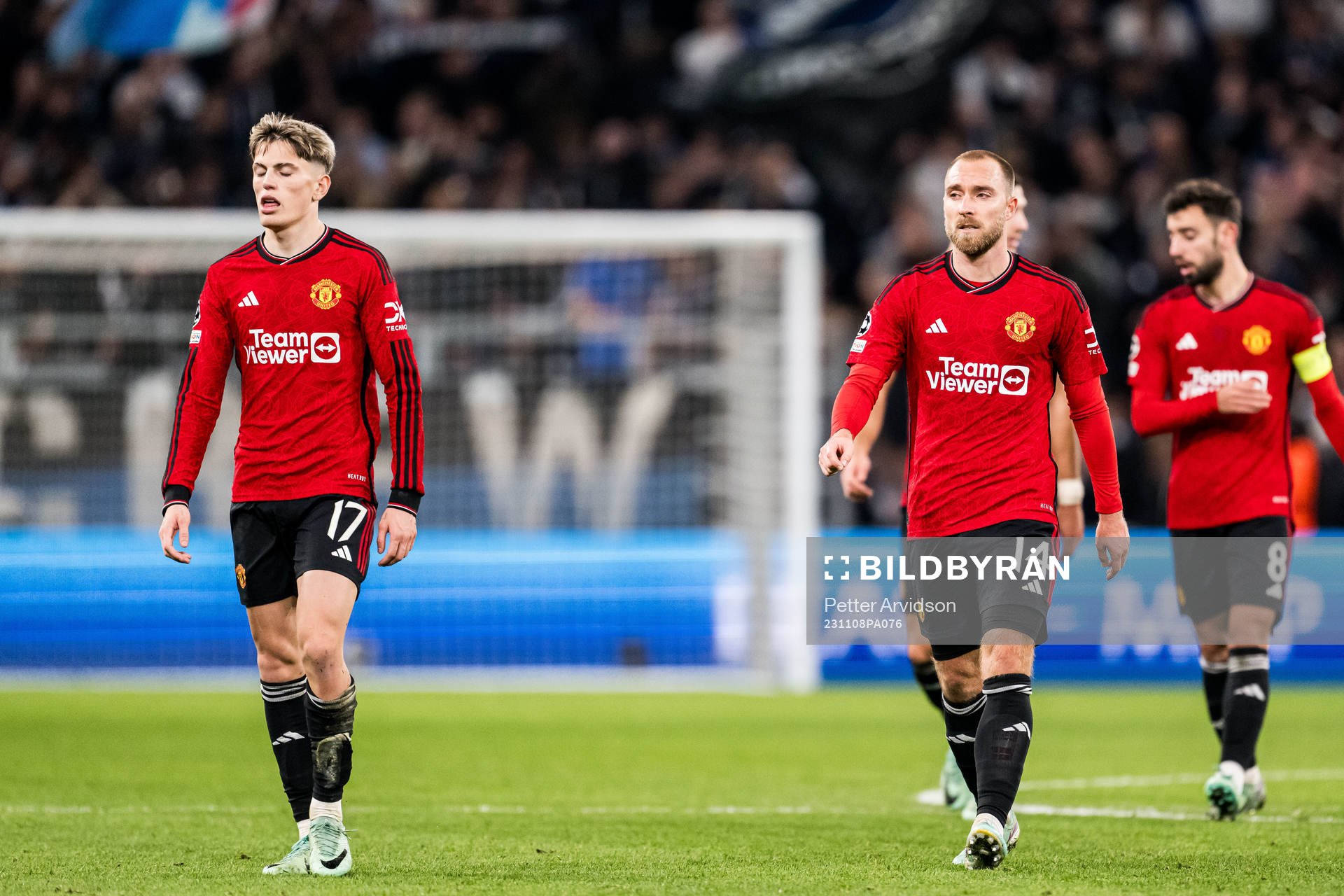 Alejandro Garnacho and Christian Eriksen of Manchester