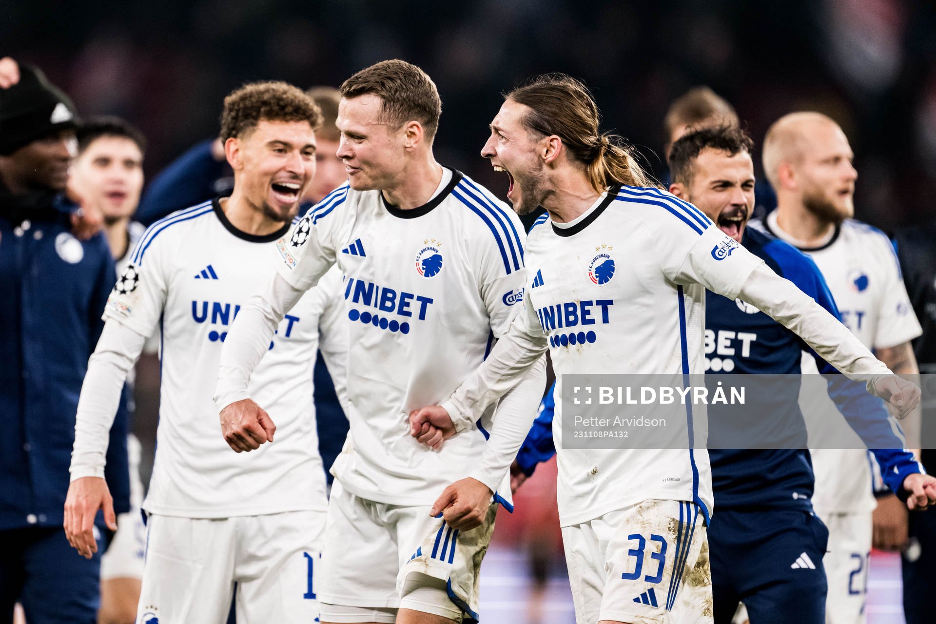 Jordan Larsson, Viktor Claesson and Rasmus Falk of FC
