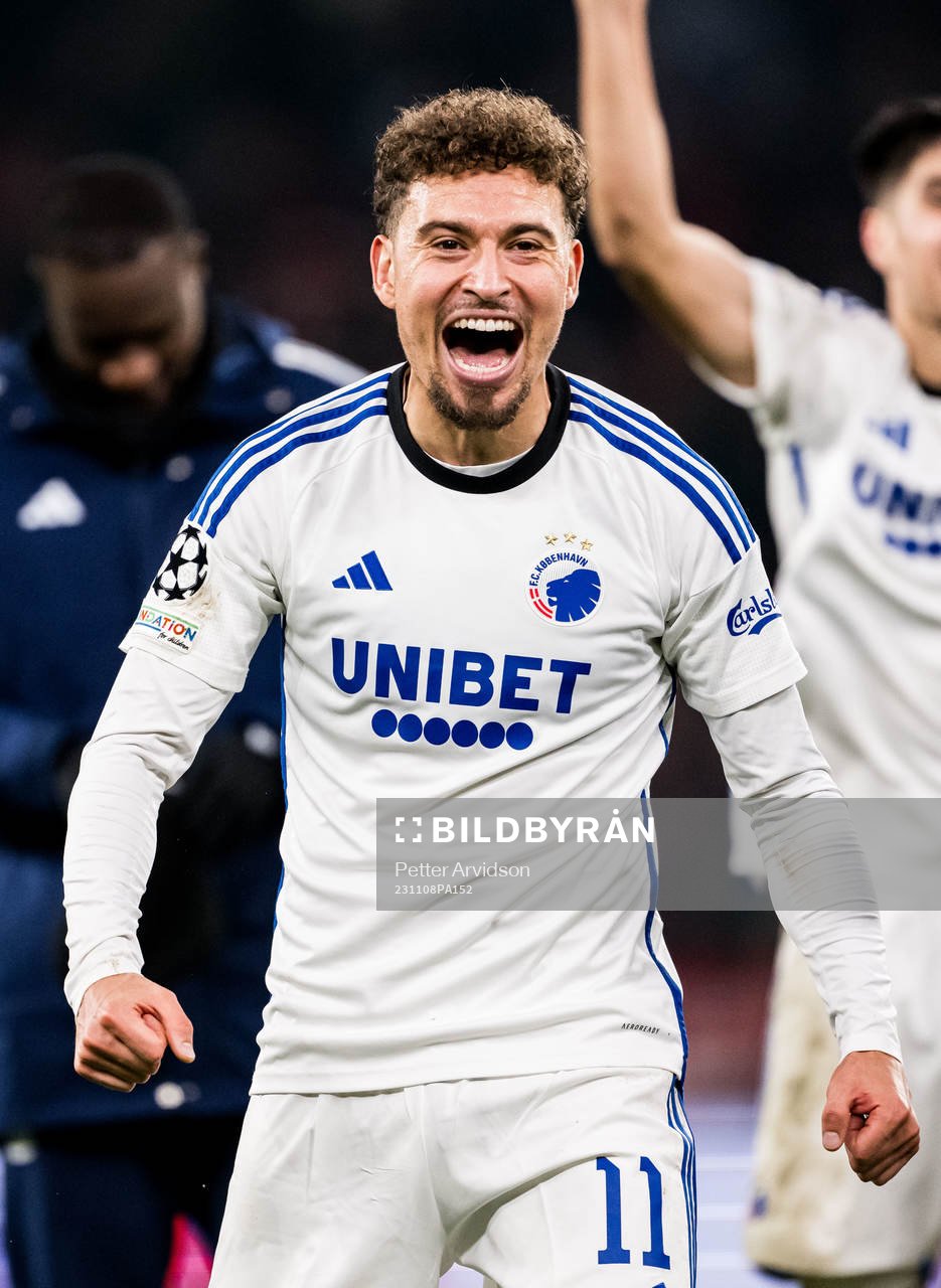 Jordan Larsson of FC Copenhagen celebrates