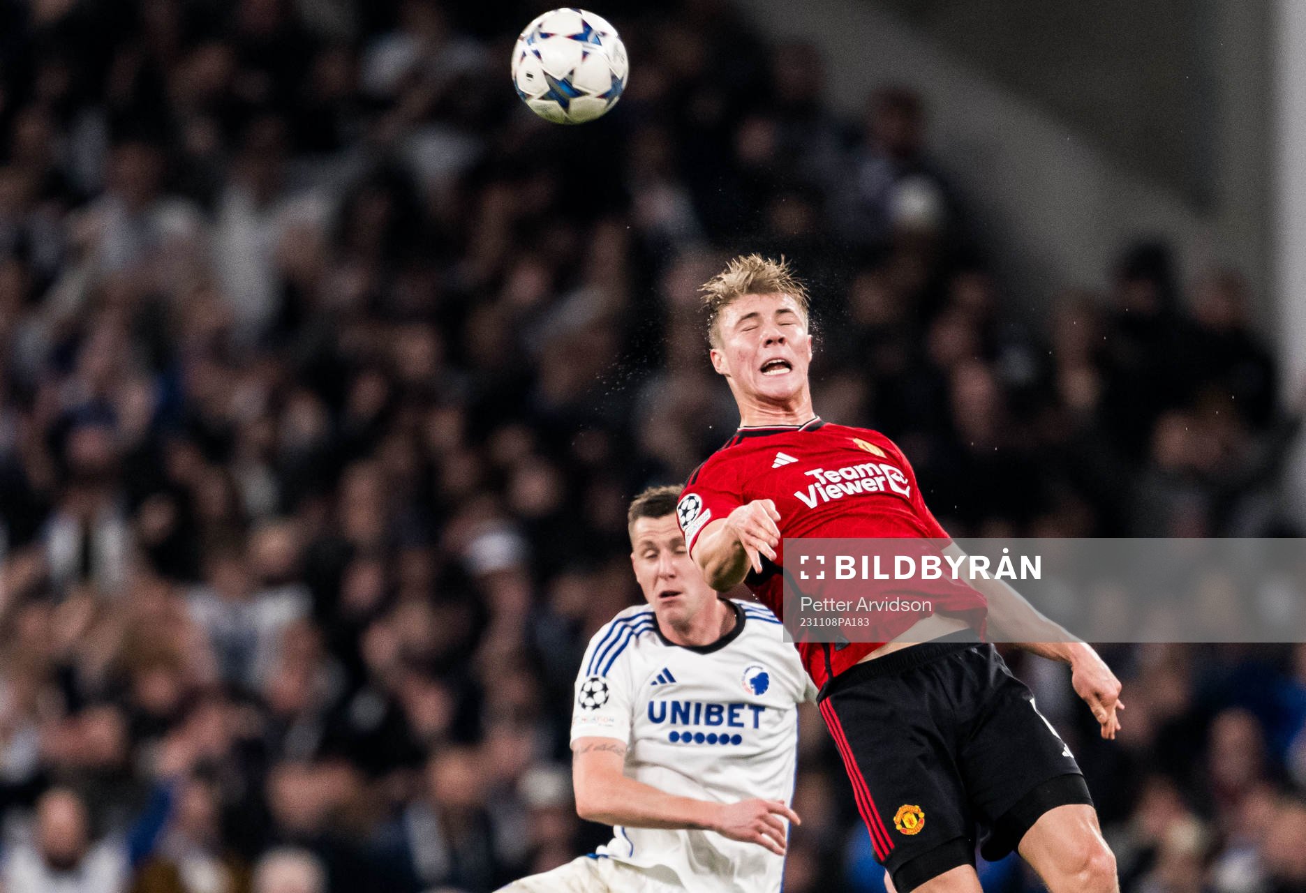 Lukas Lerager of FC Copenhagen and Rasmus Højlund of
