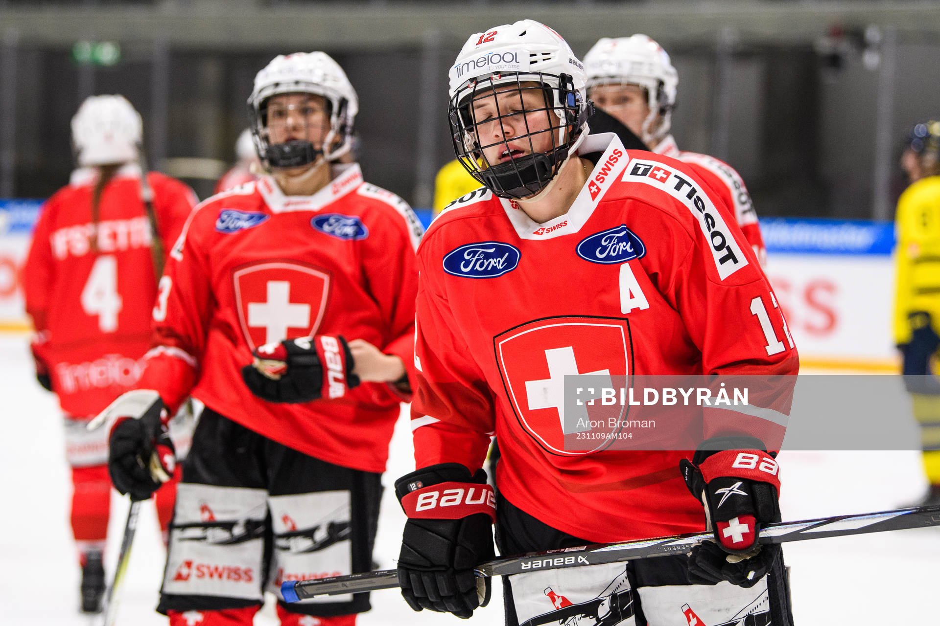 Lisa Ruedi of Switzerland looks dejected
