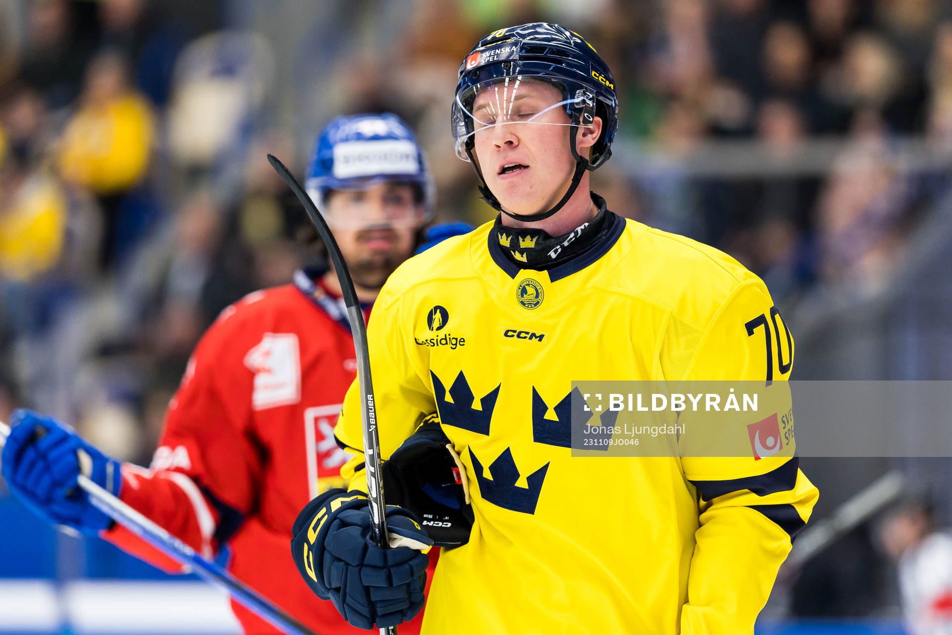 Dennis Rasmussen of Sweden looks dejected