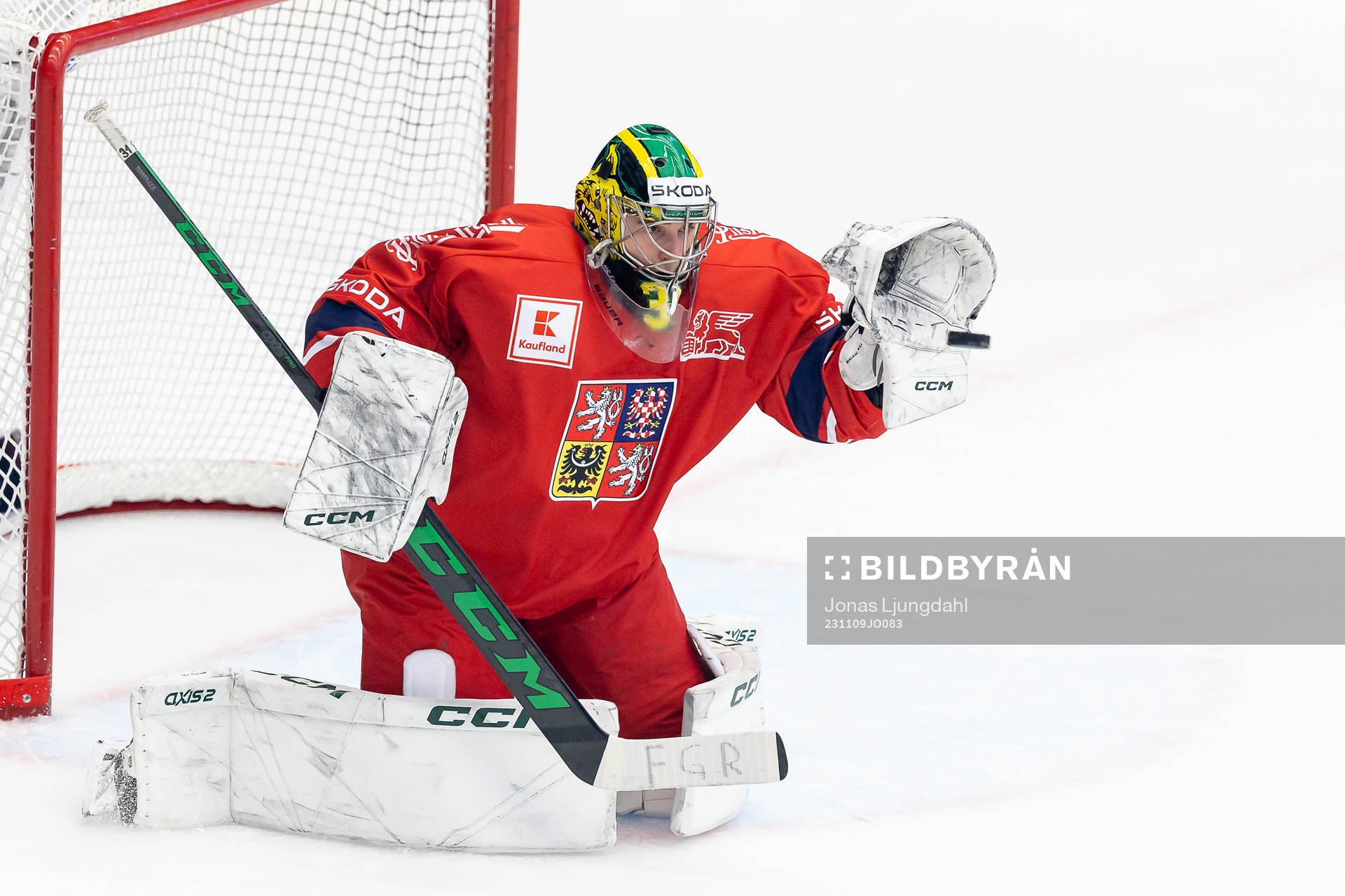 goaltender Jakub Málek of Czech Republic