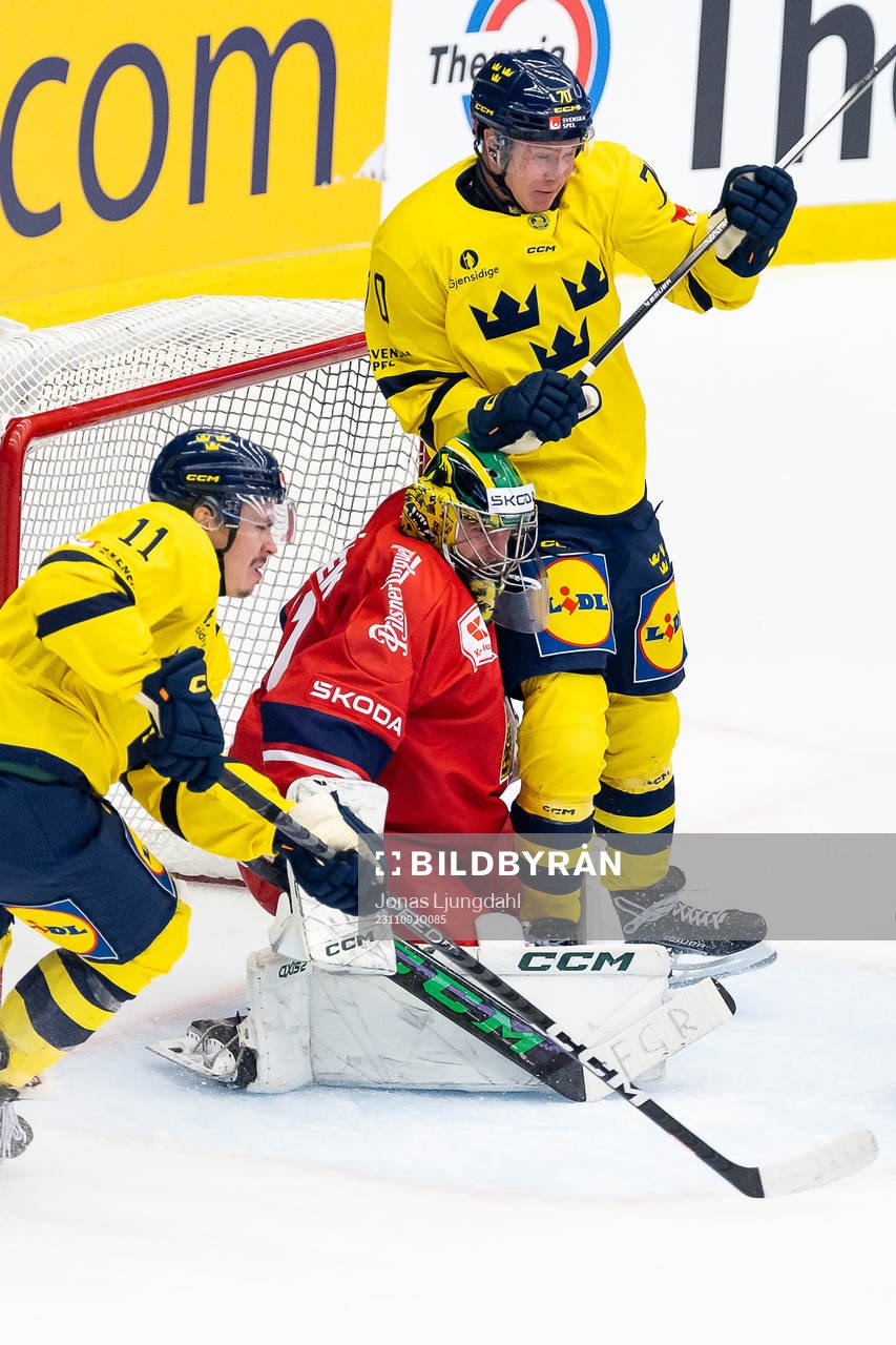 goaltender Jakub Málek of Czech Republic and Dennis