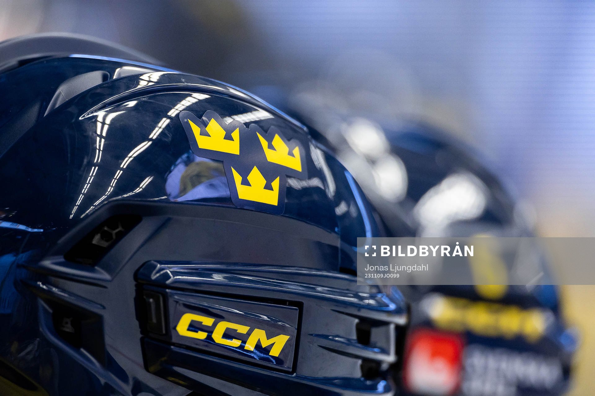 Helmet of Swedish player
