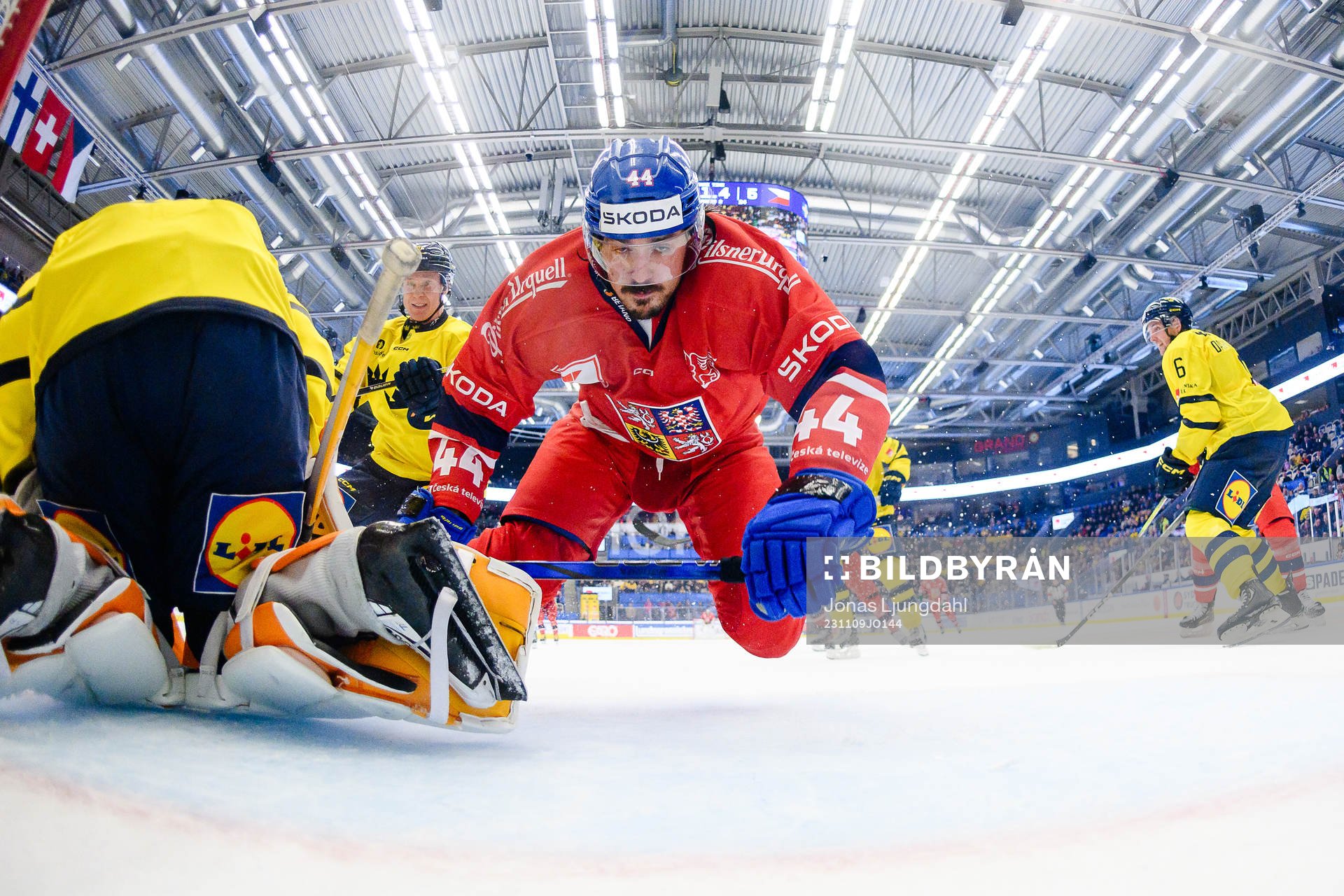Metej Stransky of Czech Republic takes a fall