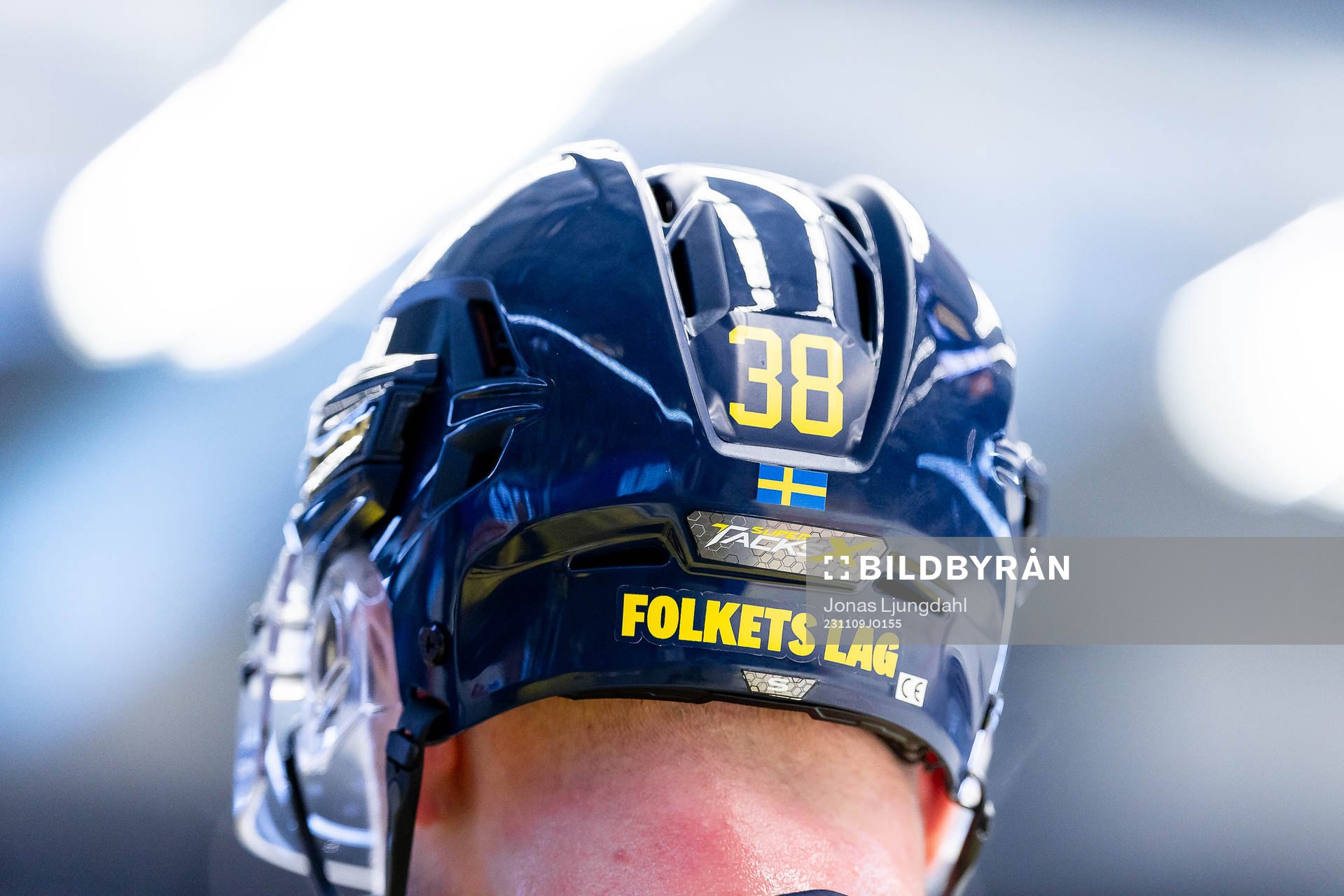 Helmet of Olle Alsing of Sweden