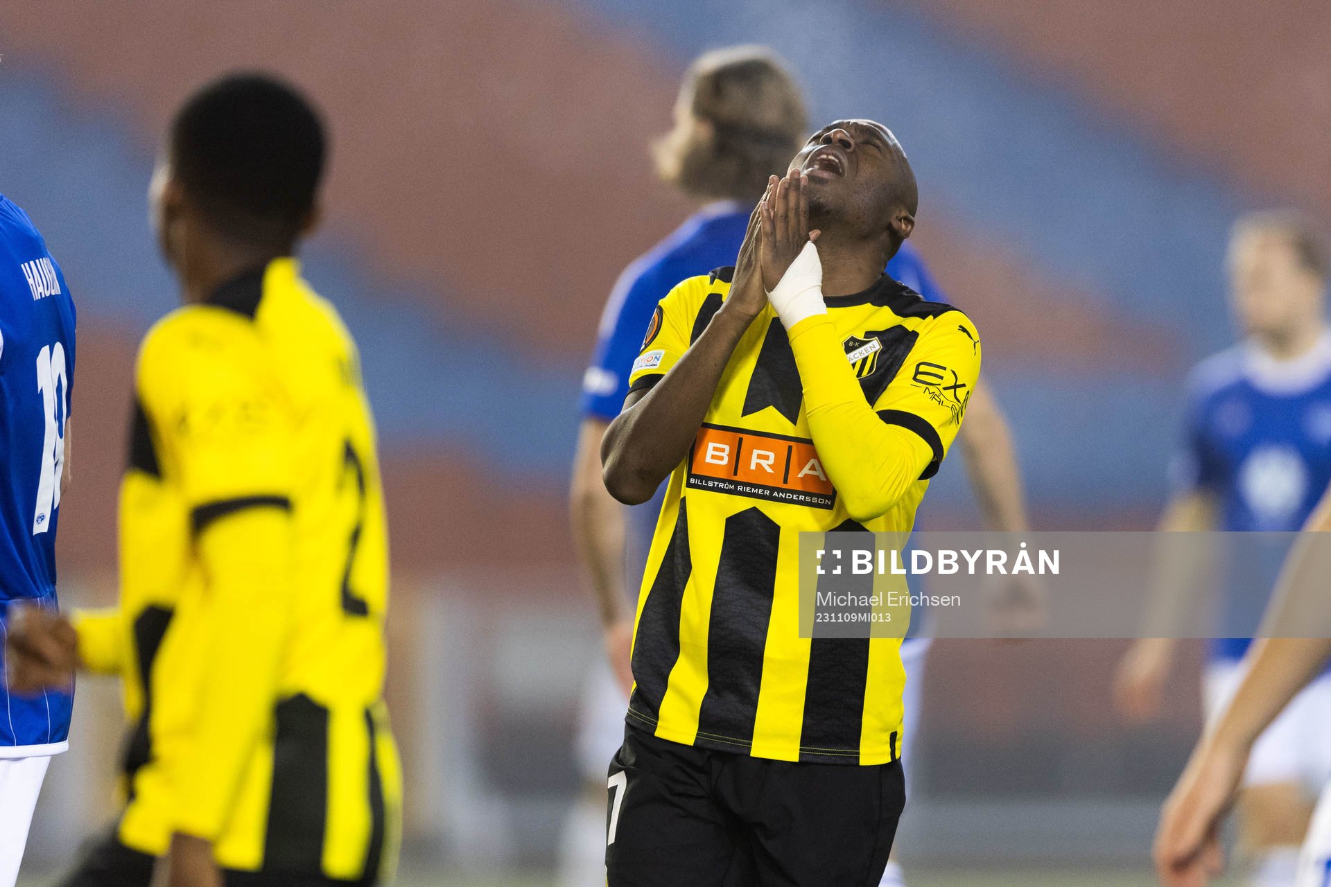 Edward Chilufya of BK Häcken looks dejected