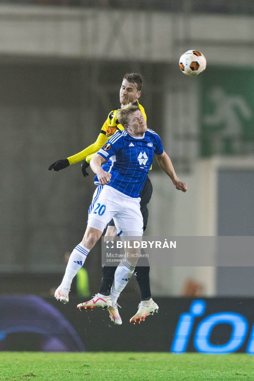 Johan Hammar of BK Häcken and Kristian Eriksen of Molde