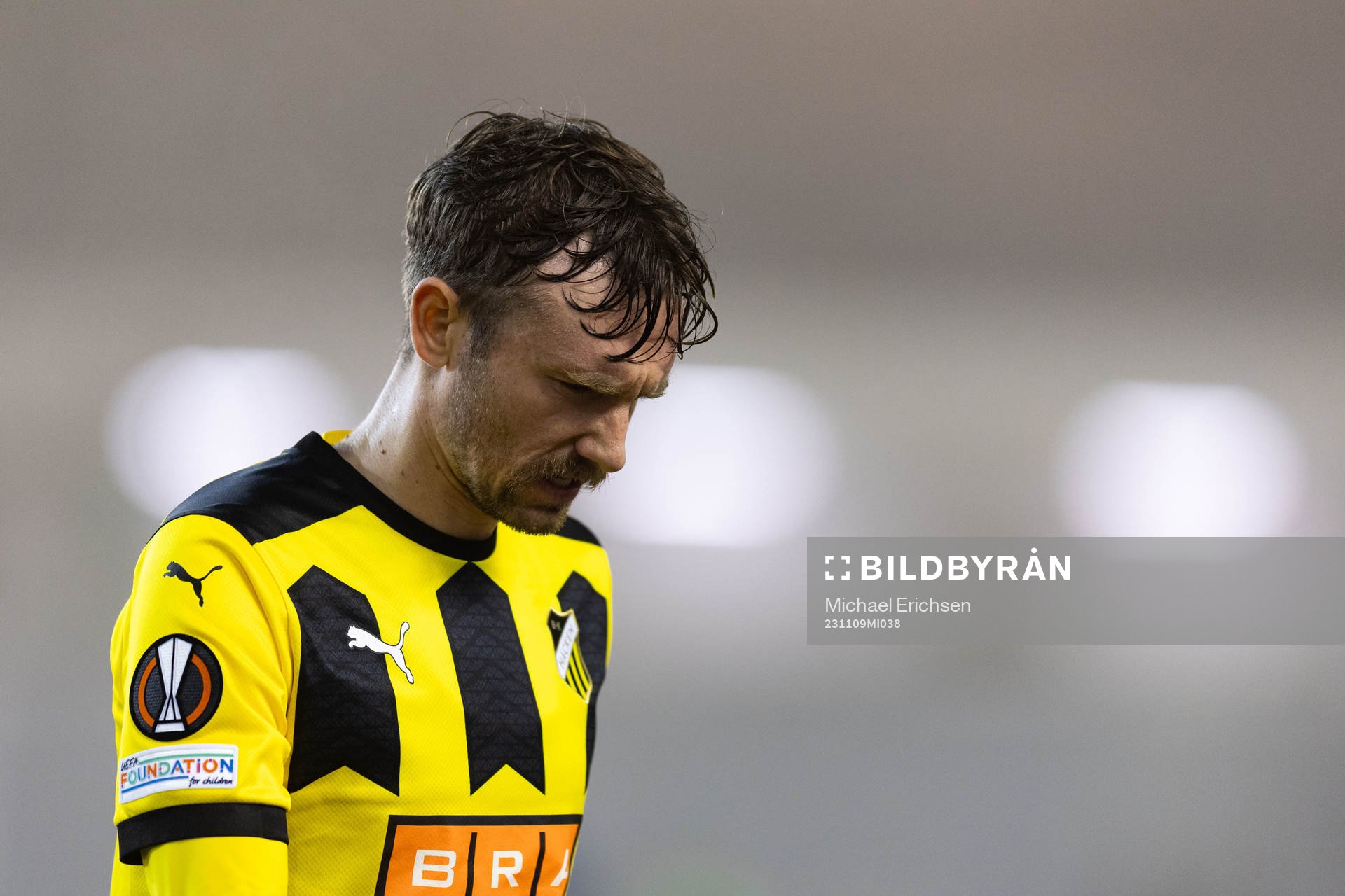 Simon Sandberg of BK Häcken looks dejected