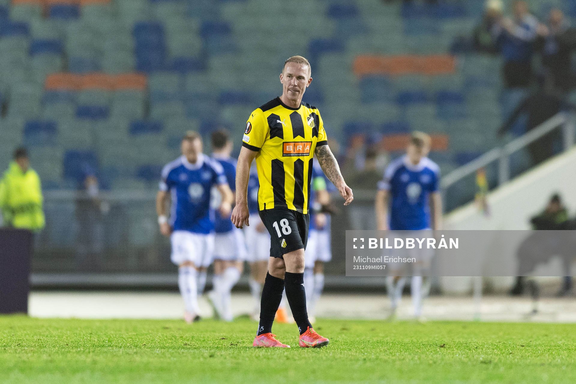 Mikkel Rygaard Jensen of BK Häcken looks dejected