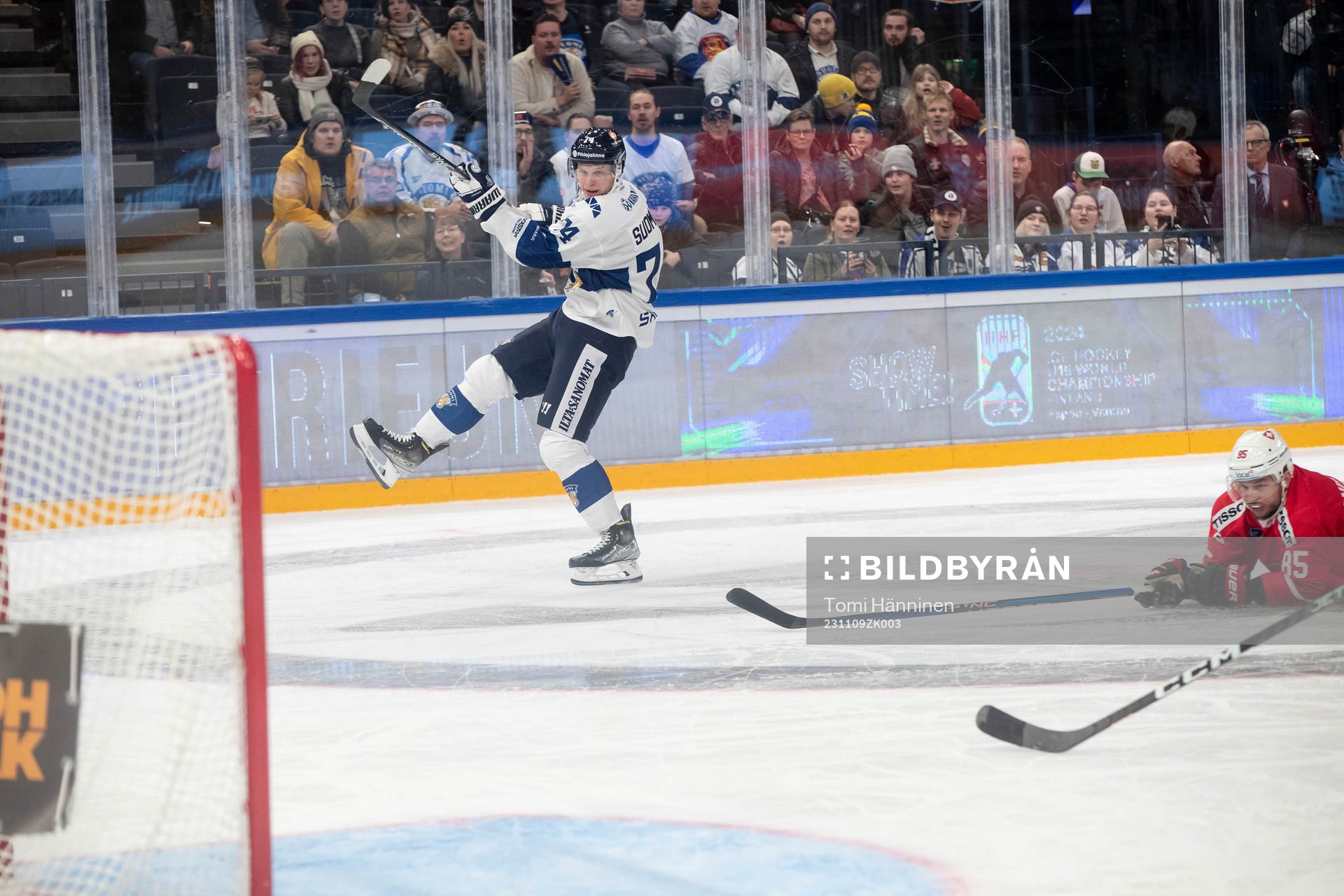 Antti Suomela #74, FIN score 4-0 and hat trick, Sven