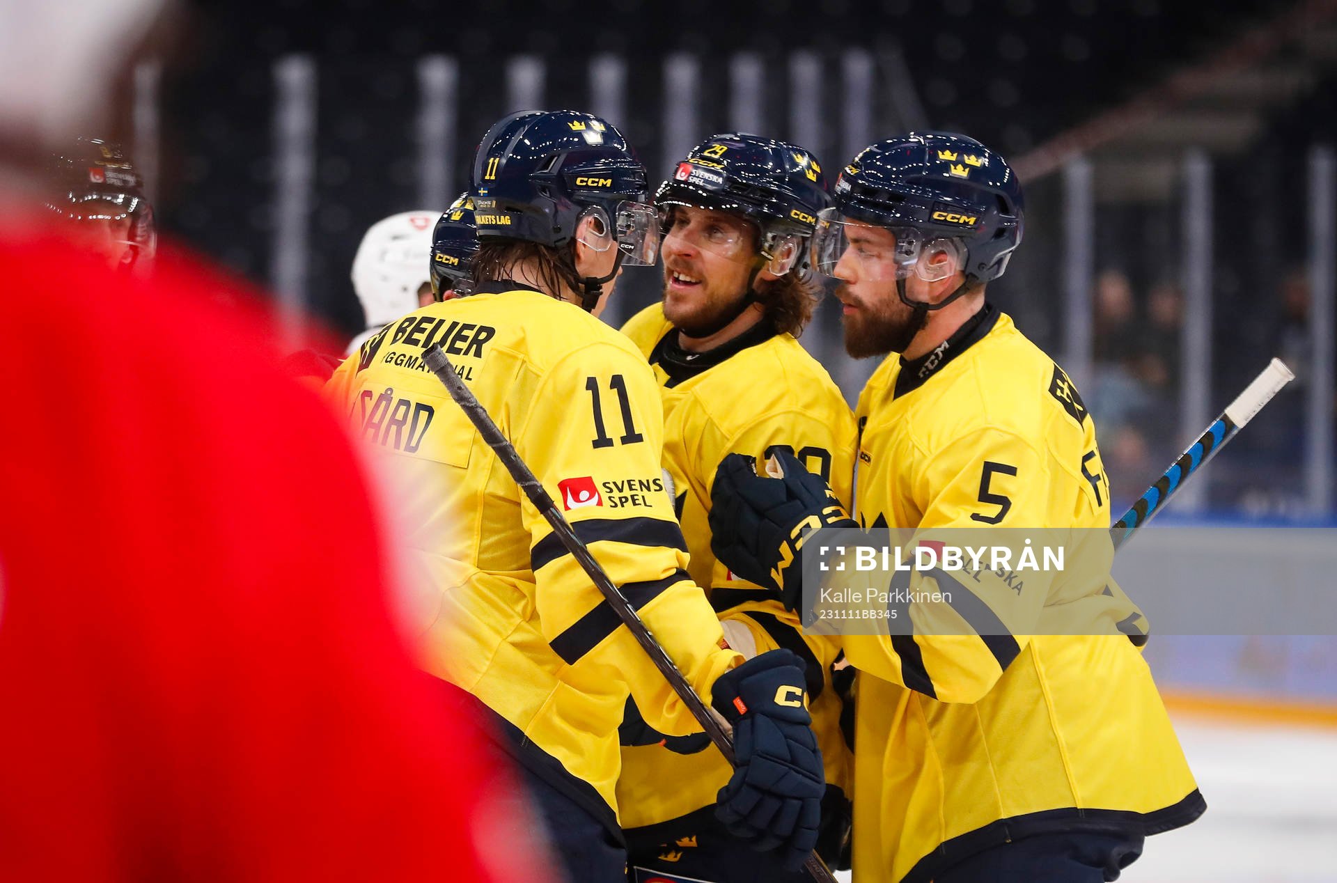 Joakim Nygård, Mario Kempe and Oscar Fantenberg of Sweden