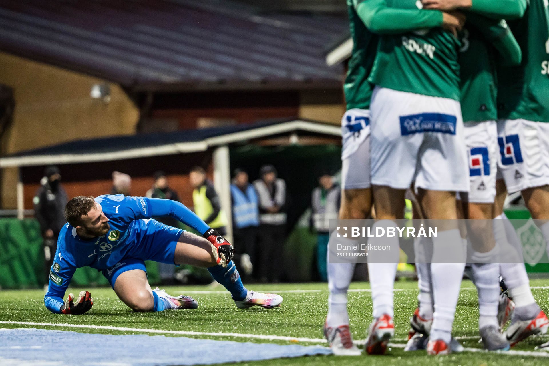 Jönköpings Södras målvakt Alexander Nilsson deppar