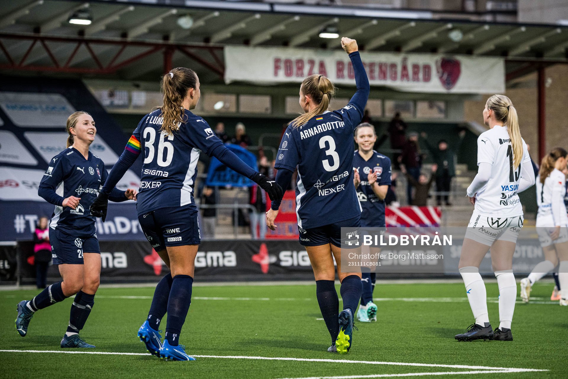 FC Rosengårds Gudrun Arnardottir jublar