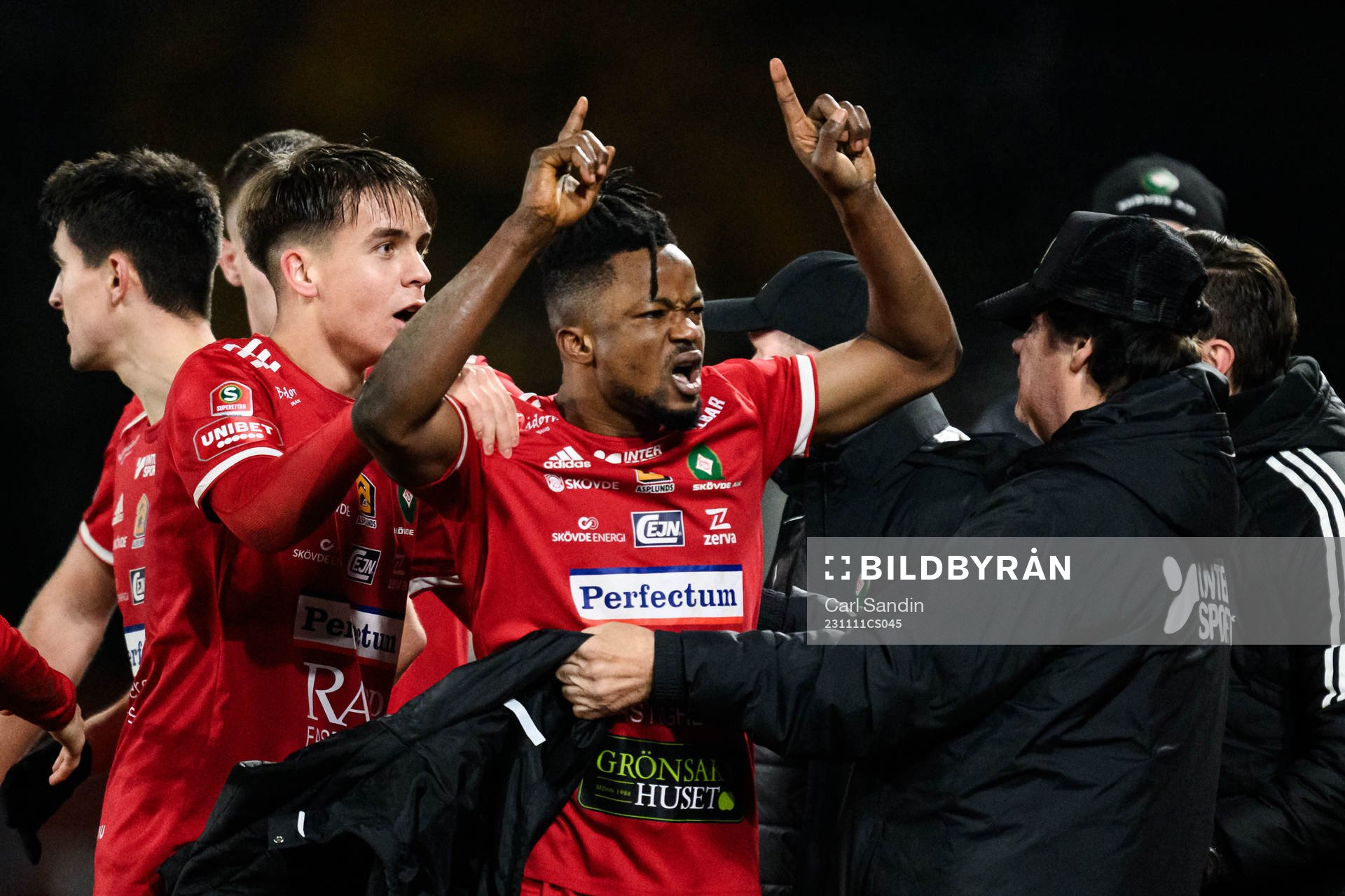 Skövde AIKs Azeez Temitope Yusuf jublar