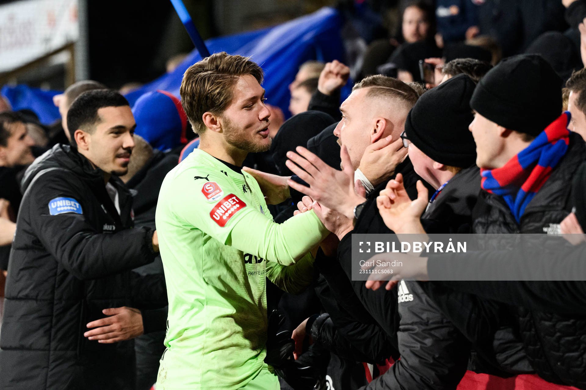 Helsingborgs målvakt Kalle Joelsson jublar