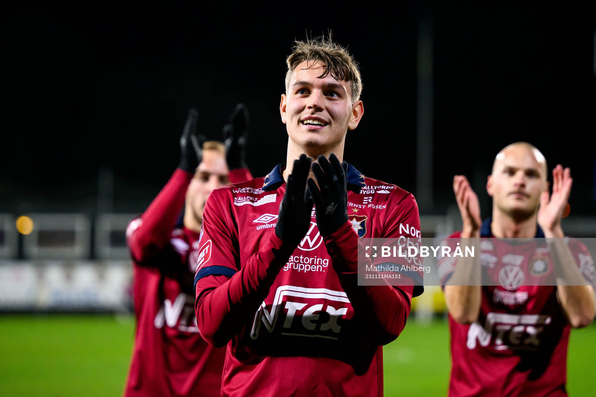 Örgrytes Noah Christoffersson efter fotbollsmatchen i Superettan mellan Landskrona och Örgryte den 11 november 2023 i Landskrona. 