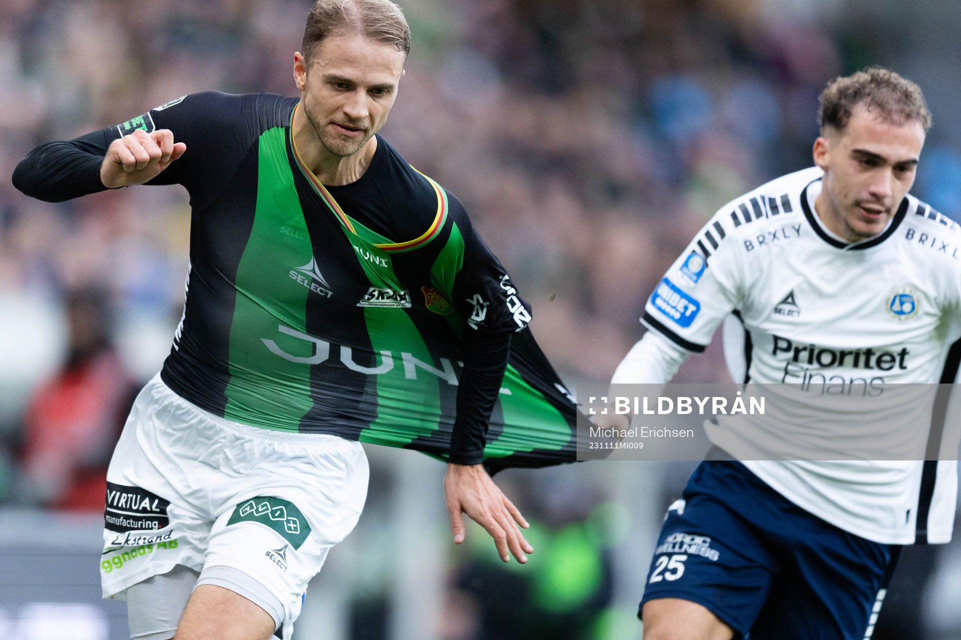 GAIS Gustav Lundgren och Utsiktens Lorent Mehmeti