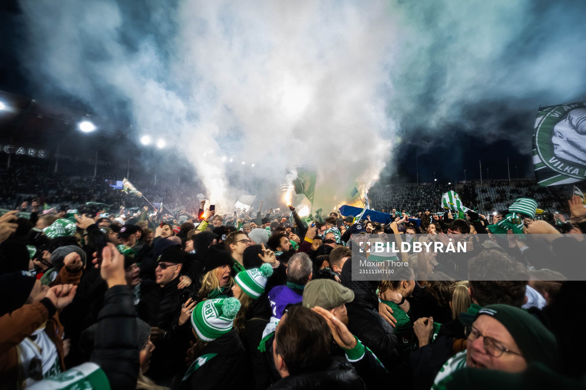 Hammarbys supportrar jublar över SM-guldet