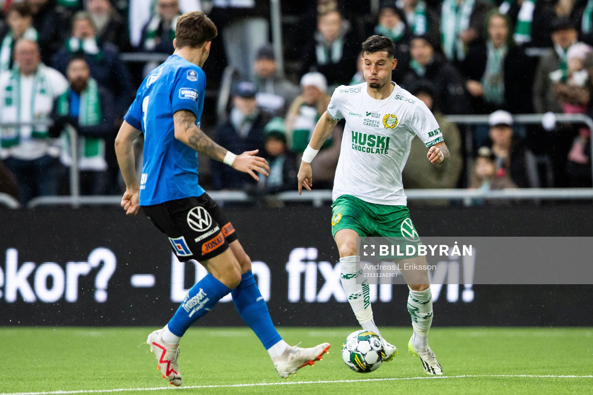 Halmstads Gabriel Wallentin och Hammarbys Viktor Djukanovic