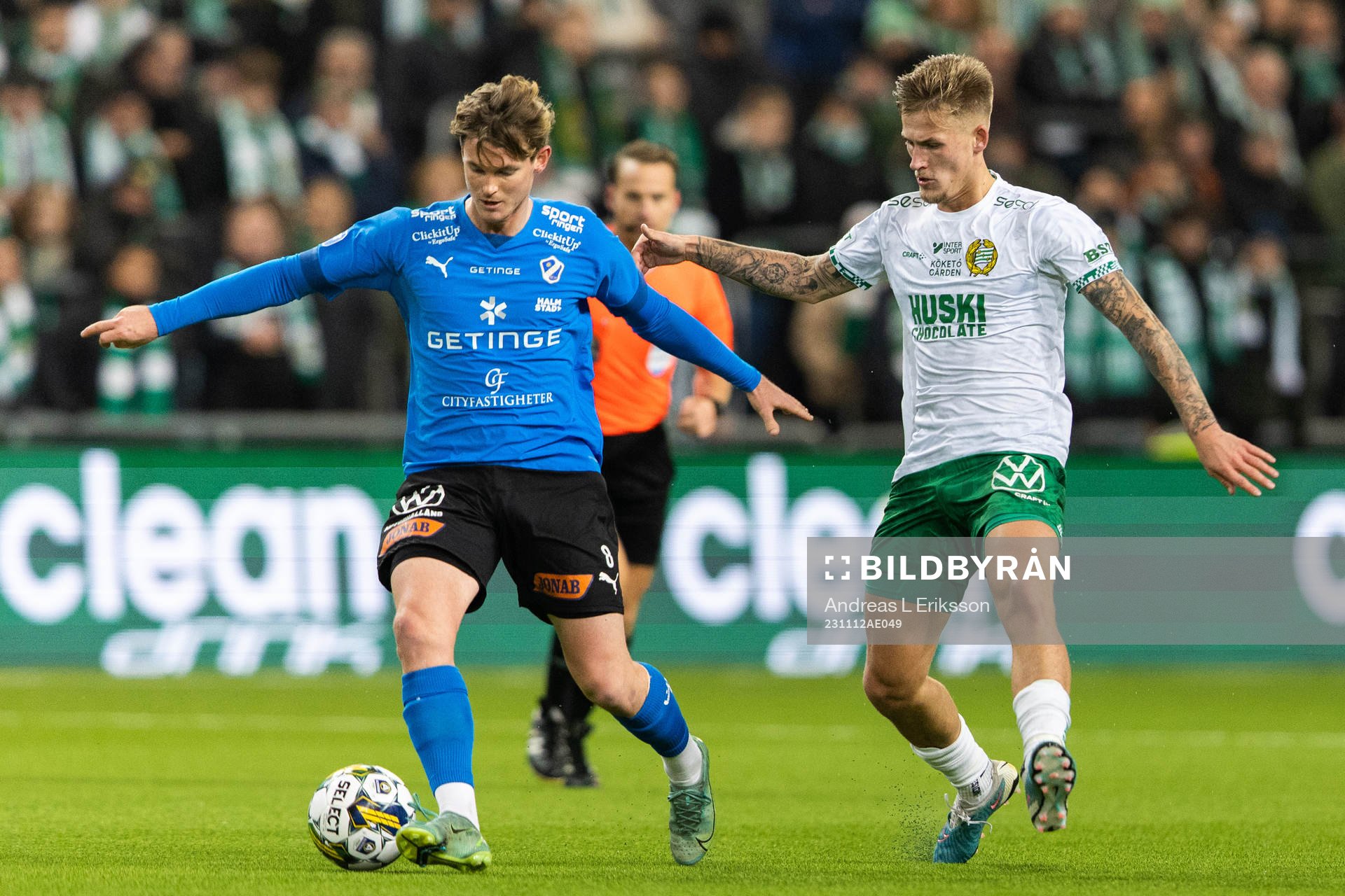 Halmstads Jonathan Svedberg och Hammarbys Fredrik Hammar
