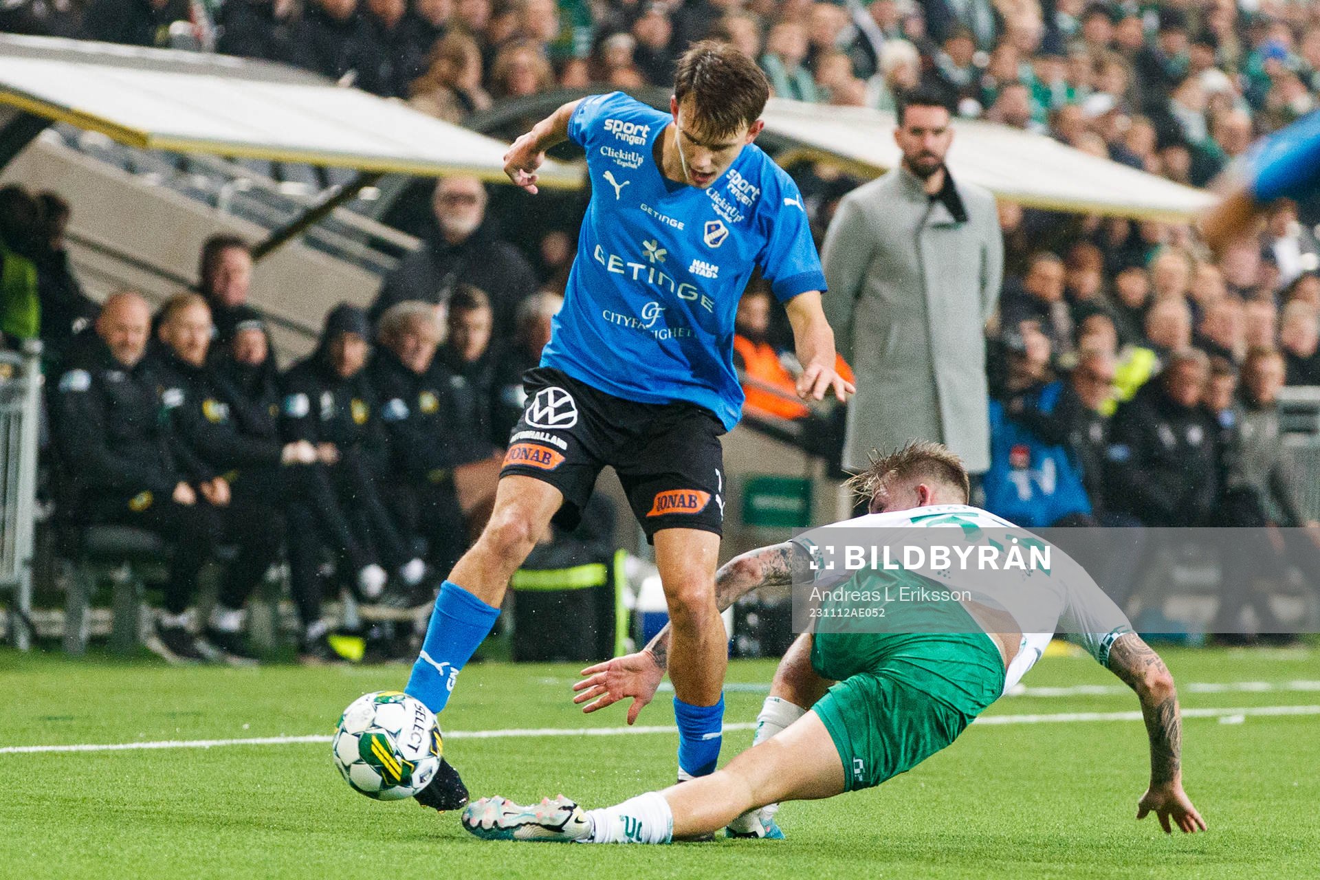 Halmstads Kazper Karlsson och Hammarbys Fredrik Hammar