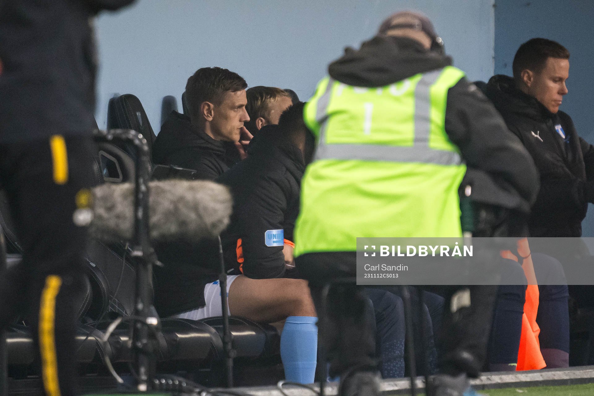 Malmö FFs Søren Rieks på bänken
