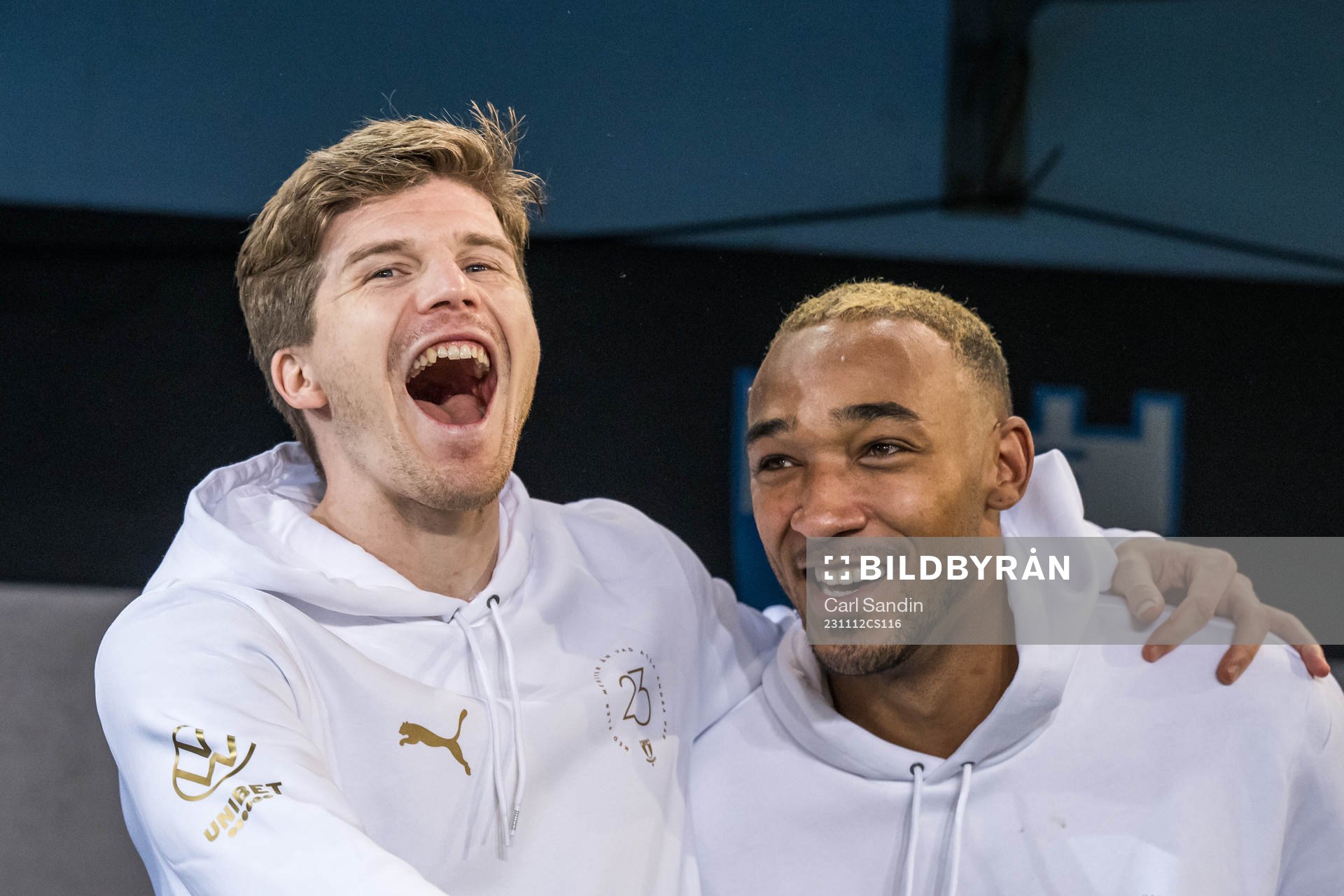 Malmö FFs Oliver Berg och Derek Cornelius jublar