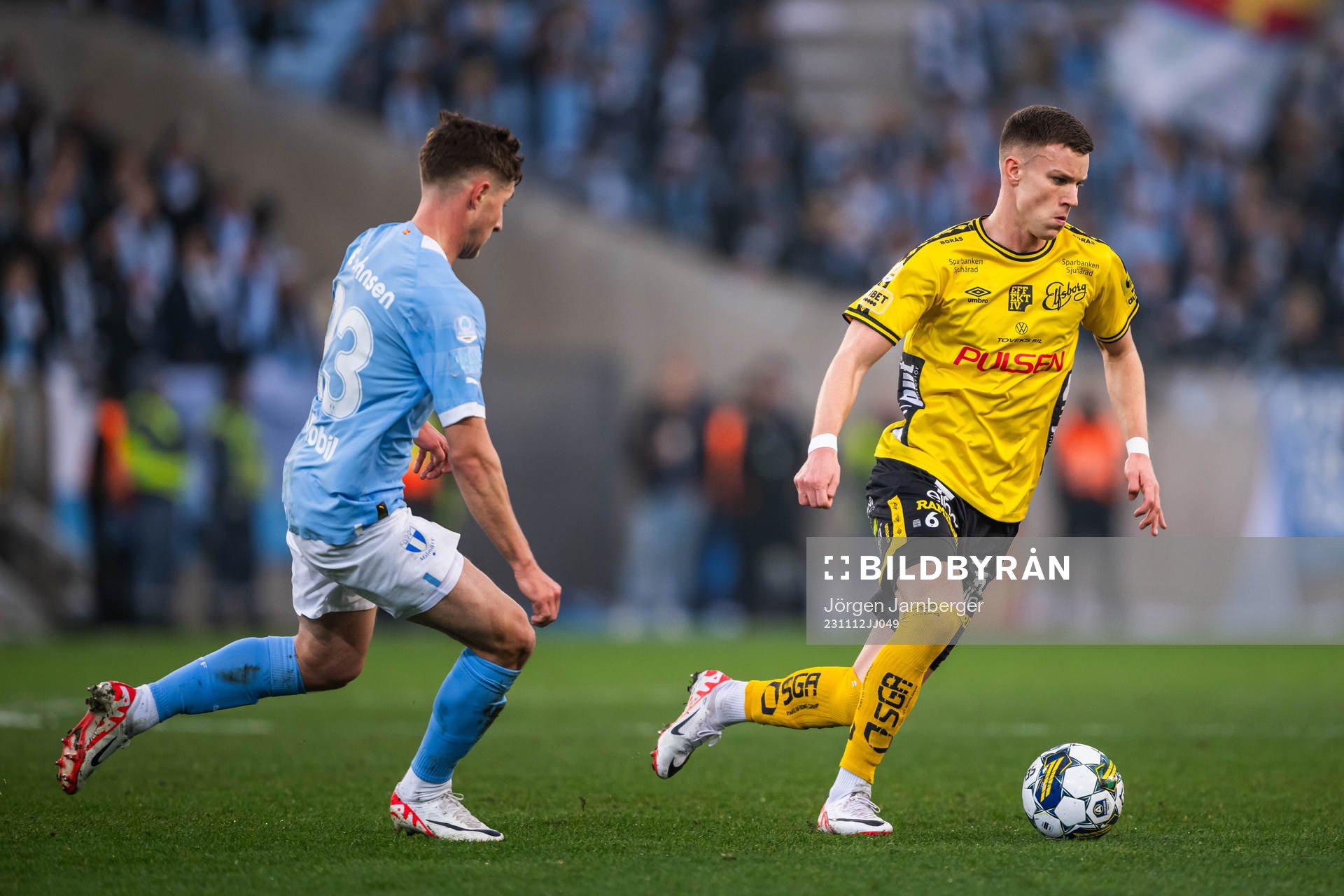 Malmö FFs Lasse Berg Johnsen och Elfsborgs Andri Fannar