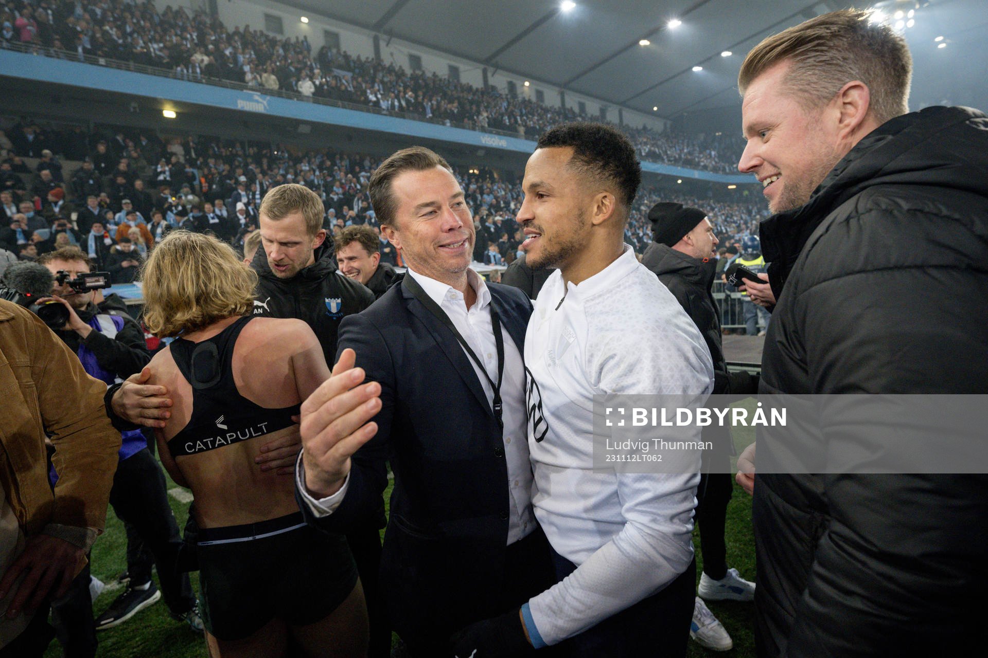 Malmö FFs sportchef Daniel Andersson och Martin Olsson