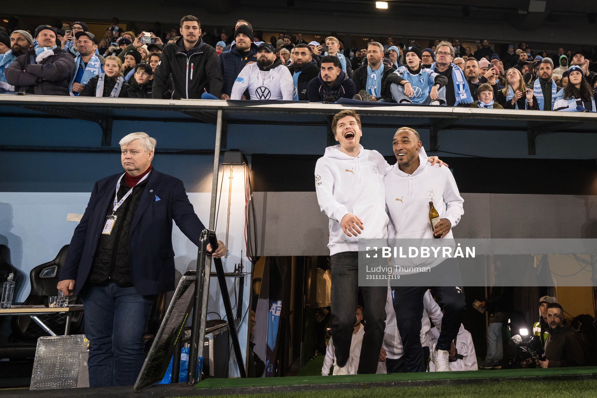 Malmö FFs Oliver Berg och Derek Cornelius jublar