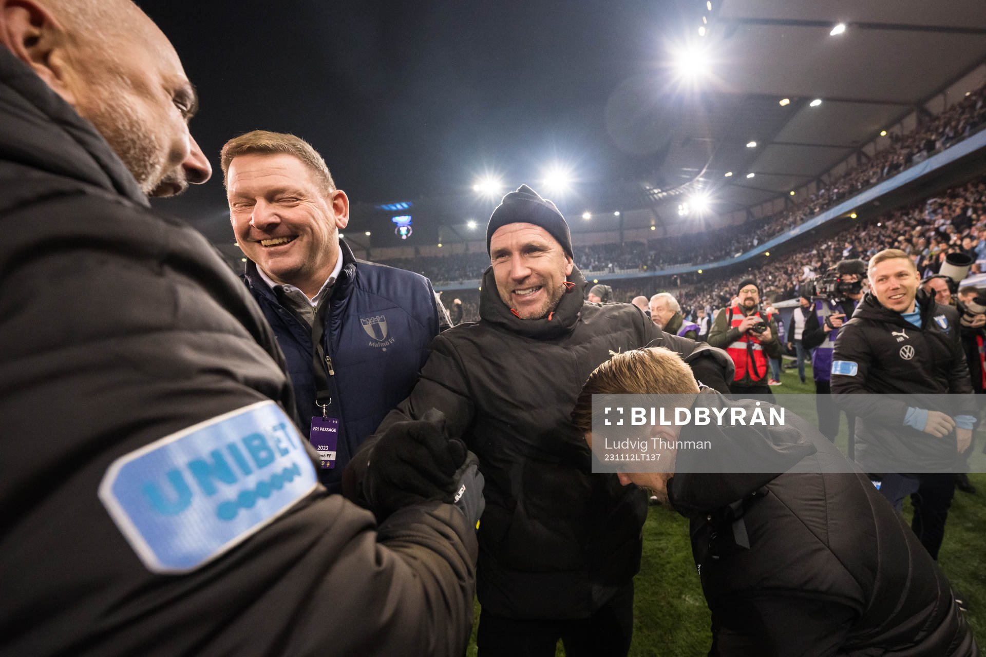 Malmö FFs tränare Henrik Rydström jublar