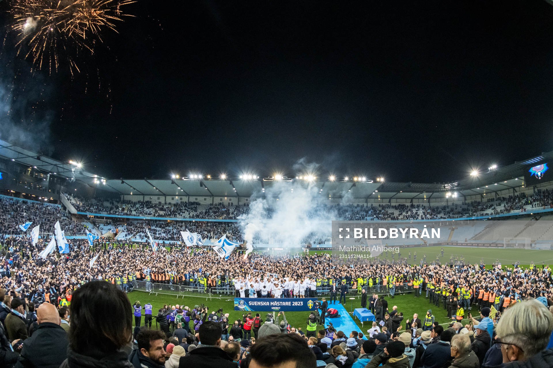 Malmö FFs spelare och supportrar jublar