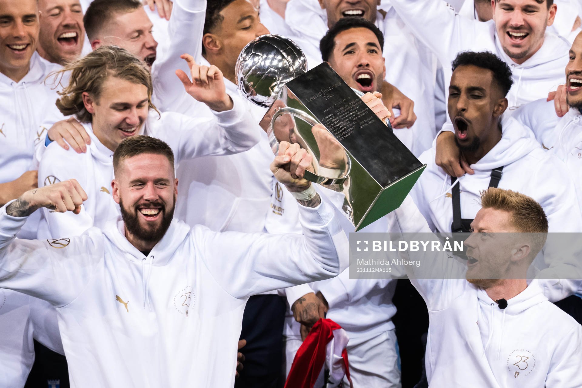 Malmö FFs Pontus Jansson och Anders Christiansen jublar