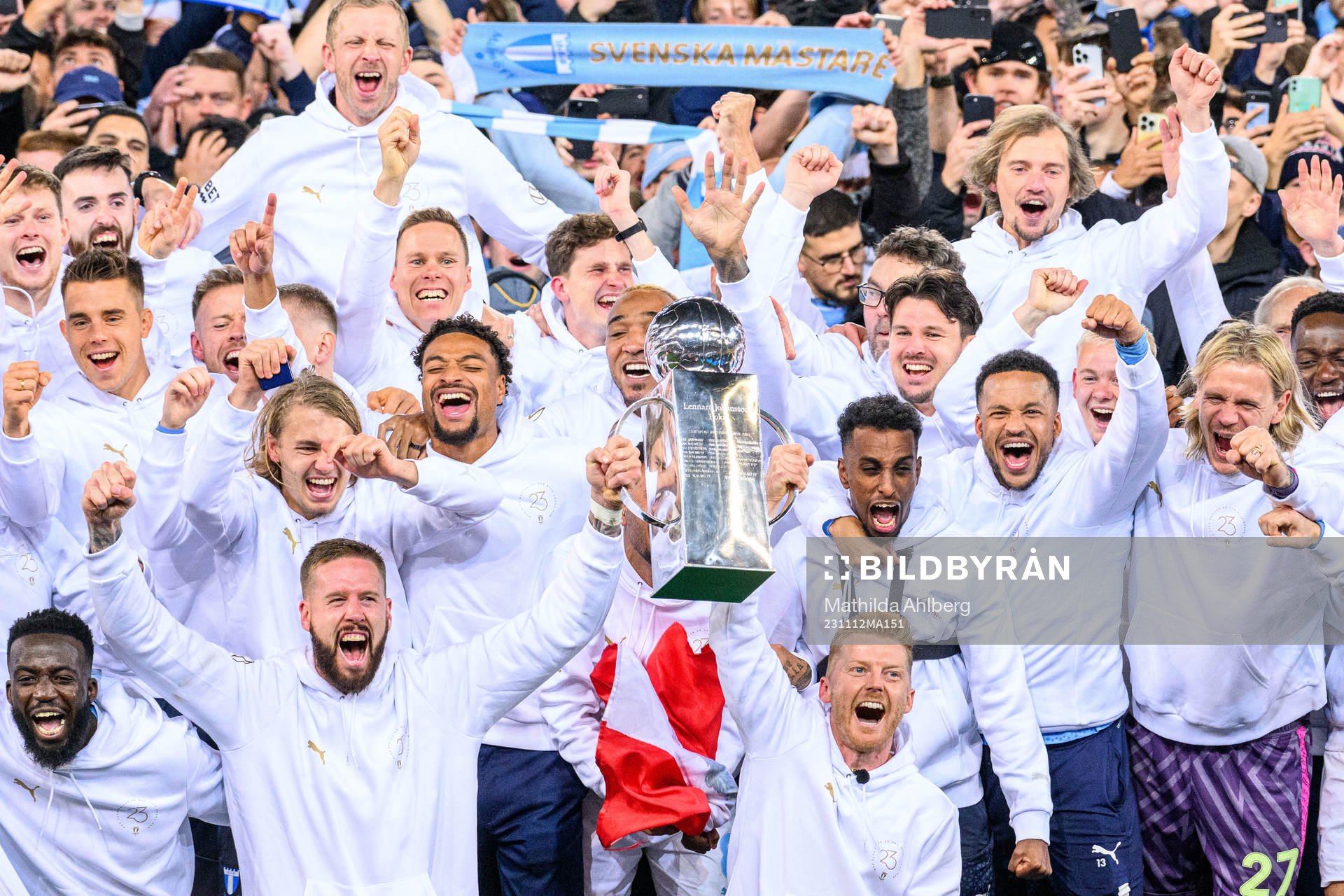 Malmö FFs Pontus Jansson och Anders Christiansen jublar
