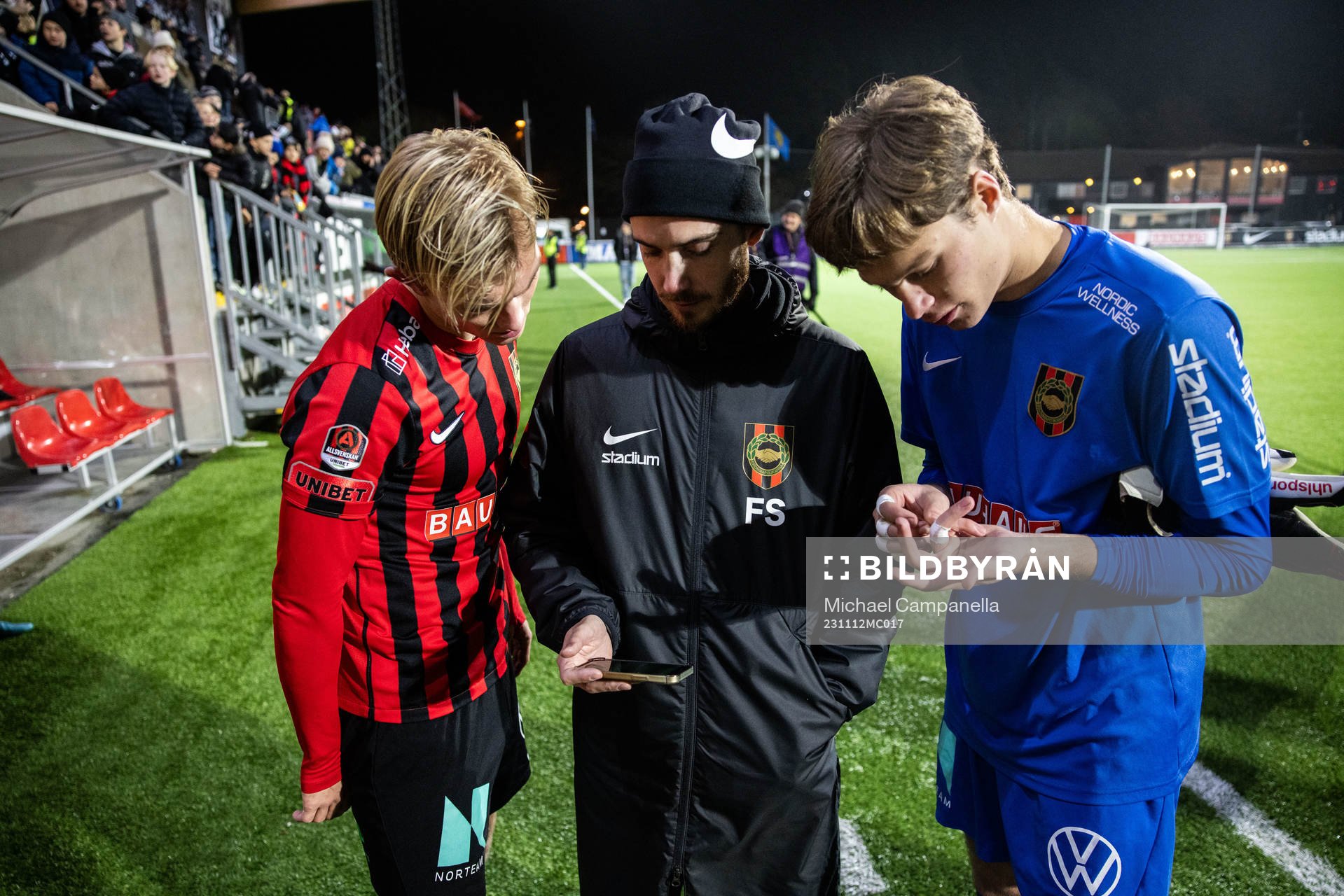 Brommapojkarnas Alexander Jensen och målvakt Filip Sidklev