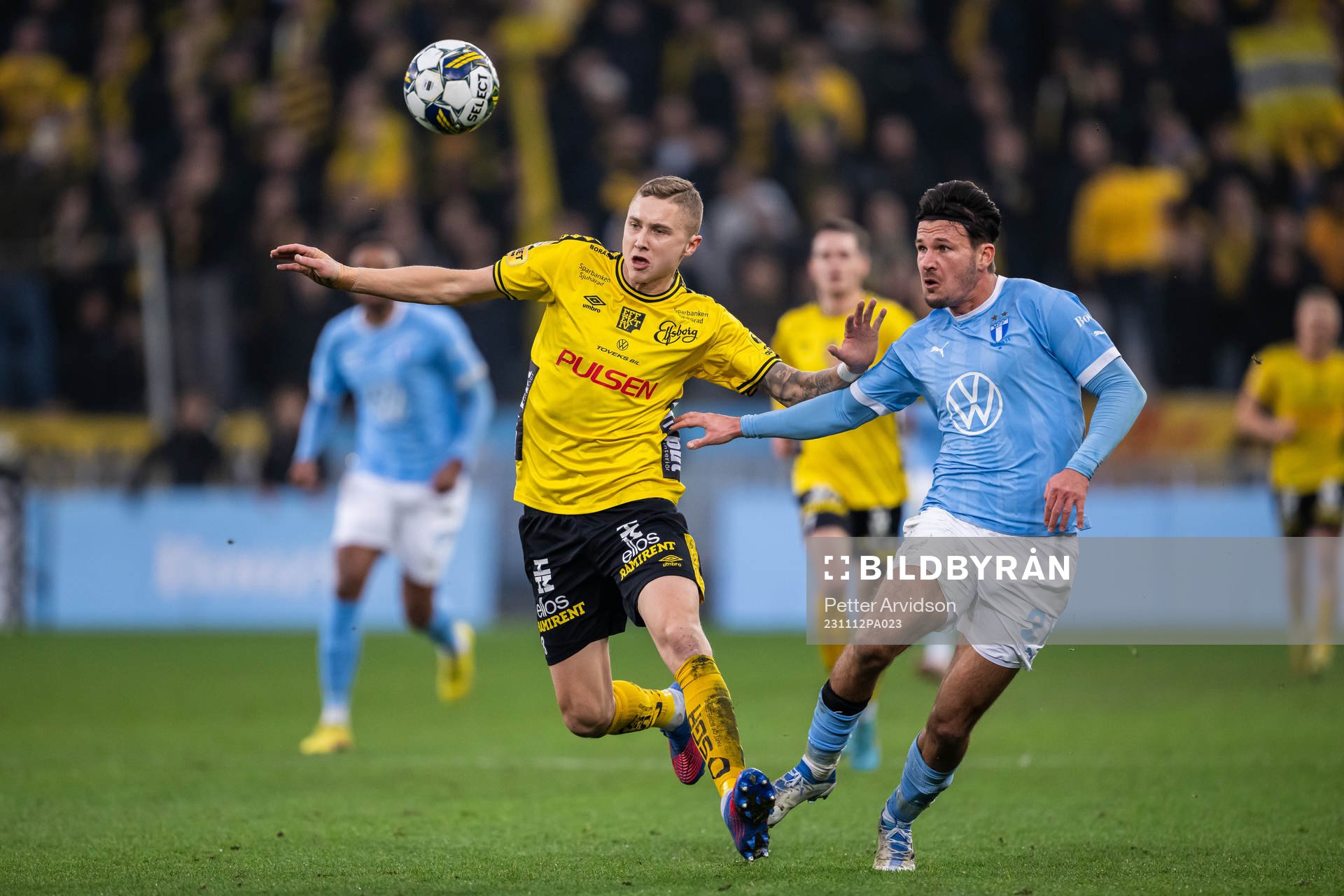 Elfsborgs Sebastian Holmen och Malmö FFs Stefano Vecchia
