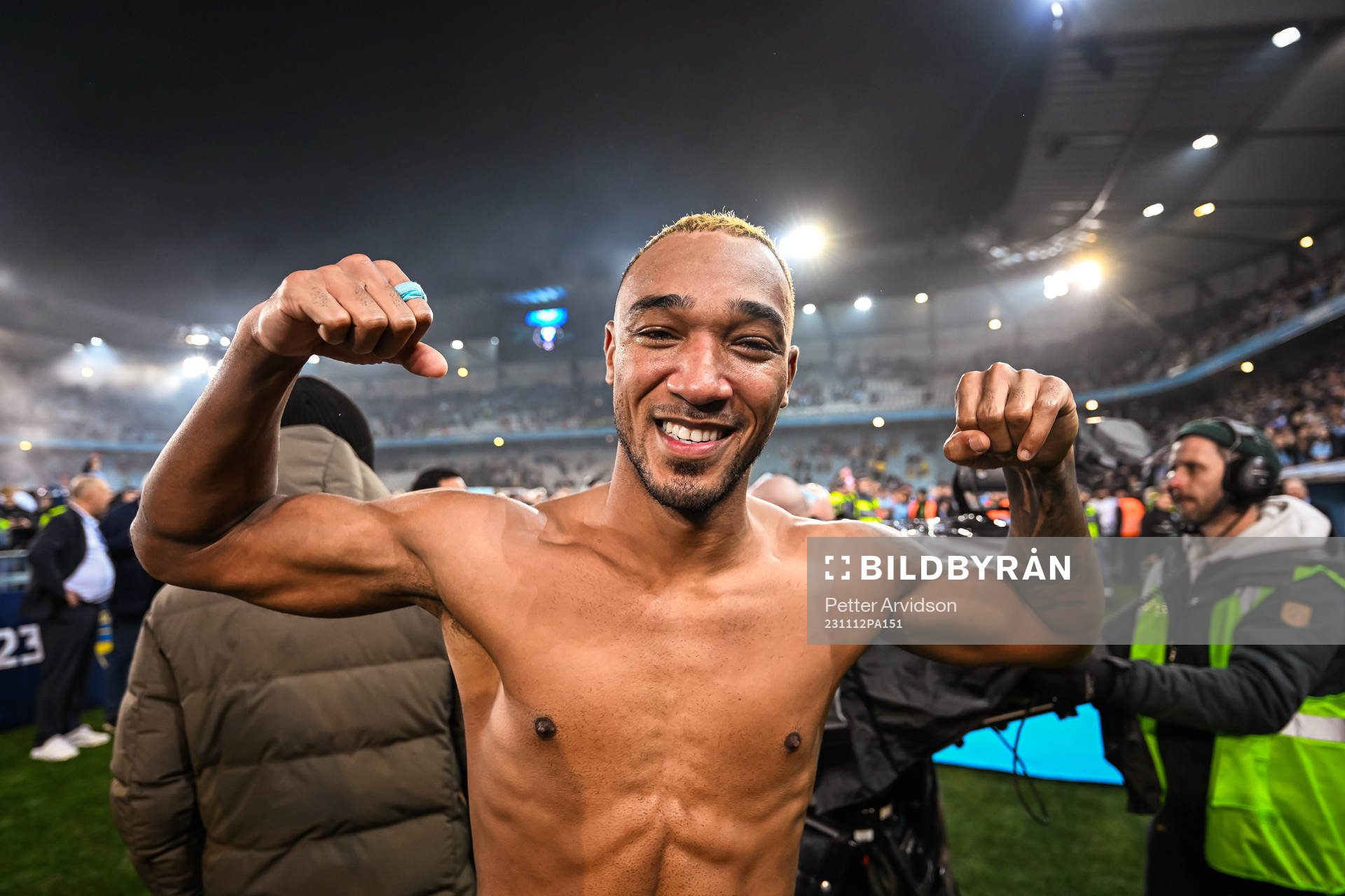 Malmö FFs Derek Cornelius jublar över SM-guldet