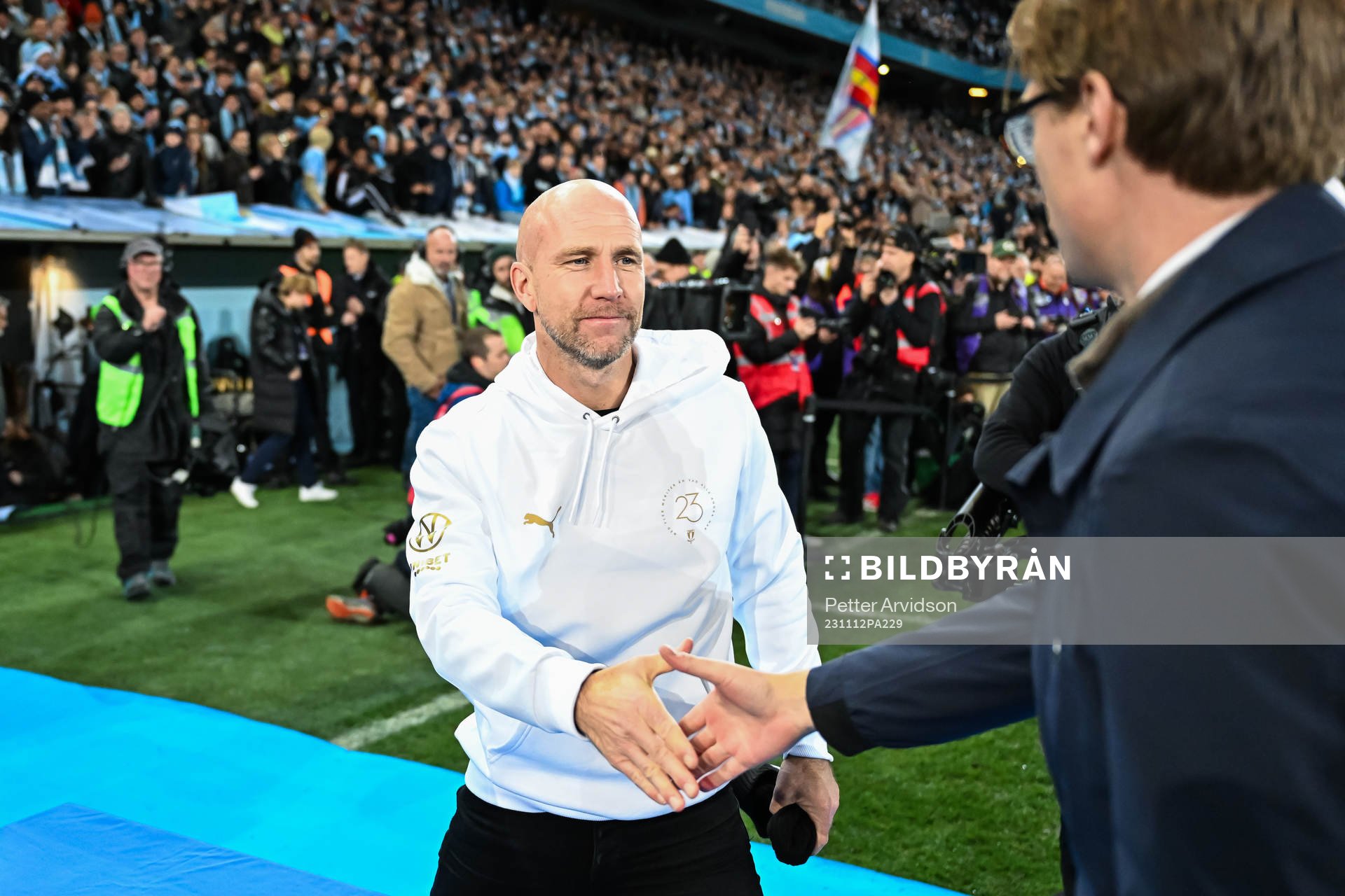 Malmö FFs tränare Henrik Rydström jublar över SM-guldet