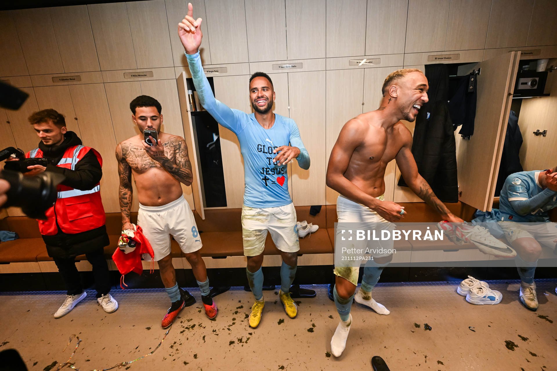 Malmö FFs Sergio Pena, Isaac Kiese Thelin och Derek