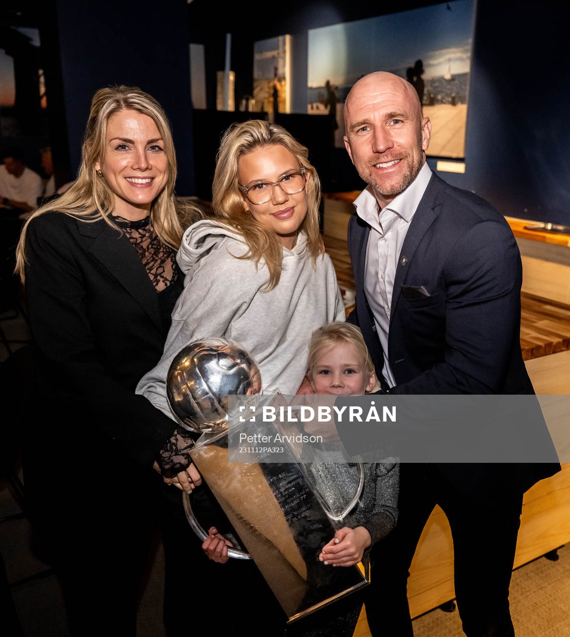Malmö FFs tränare Henrik Rydström med familj