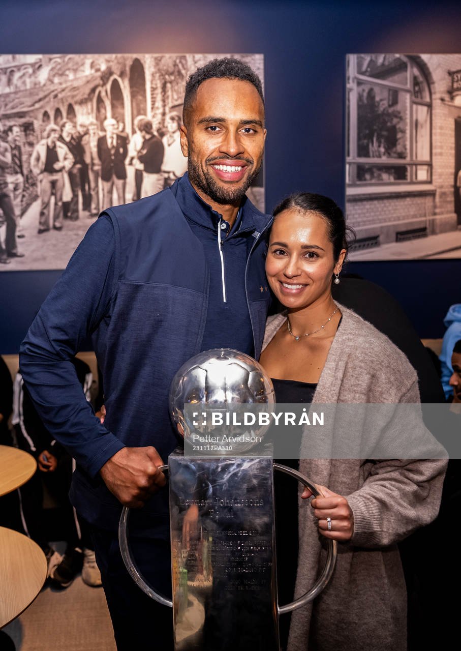 Malmö FFs Isaac Kiese Thelin med sin fru Yasmine