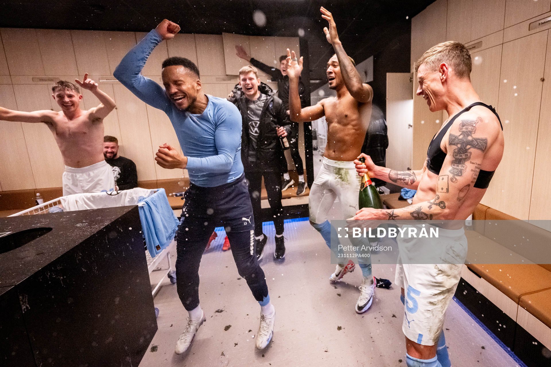 Malmö FFs Martin Olsson, Derek Cornelius och Søren Rieks