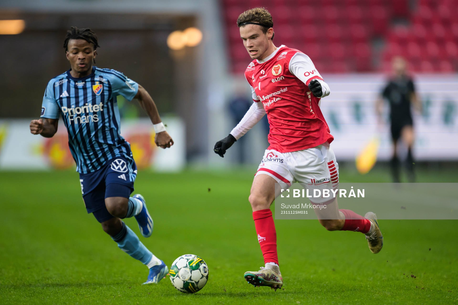 Djurgårdens Felix Vá och Kalmars Jacob Trenskow