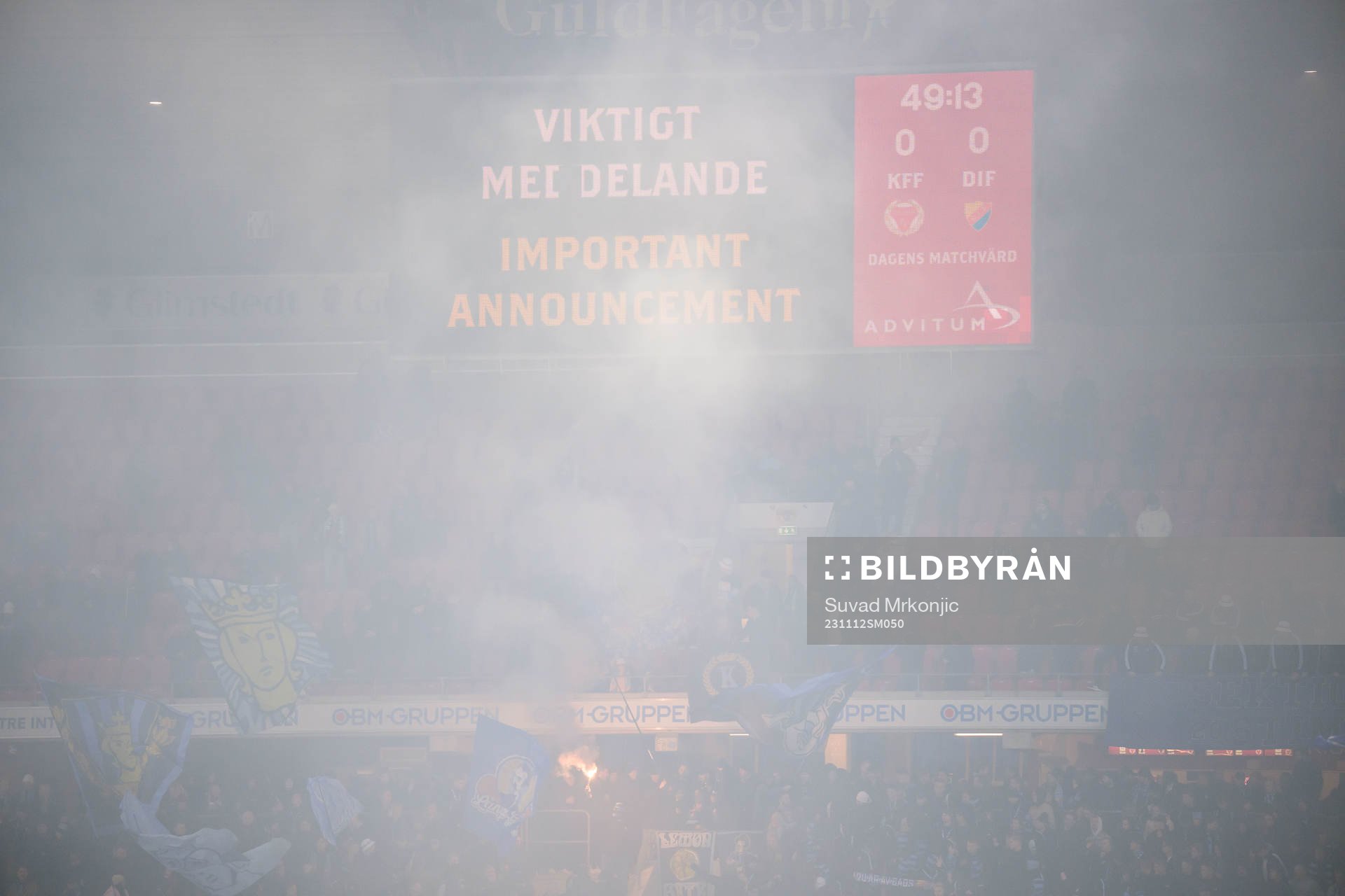 Ett meddelande på skärmen