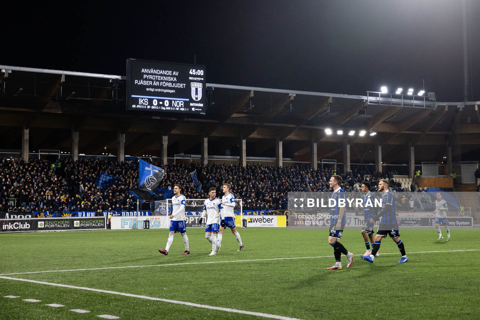 IFK Norrköpings och Sirius lämnar planen