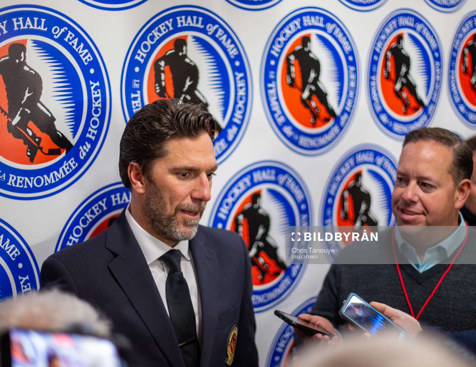 Henrik Lundqvist speaks with the media following the Hockey