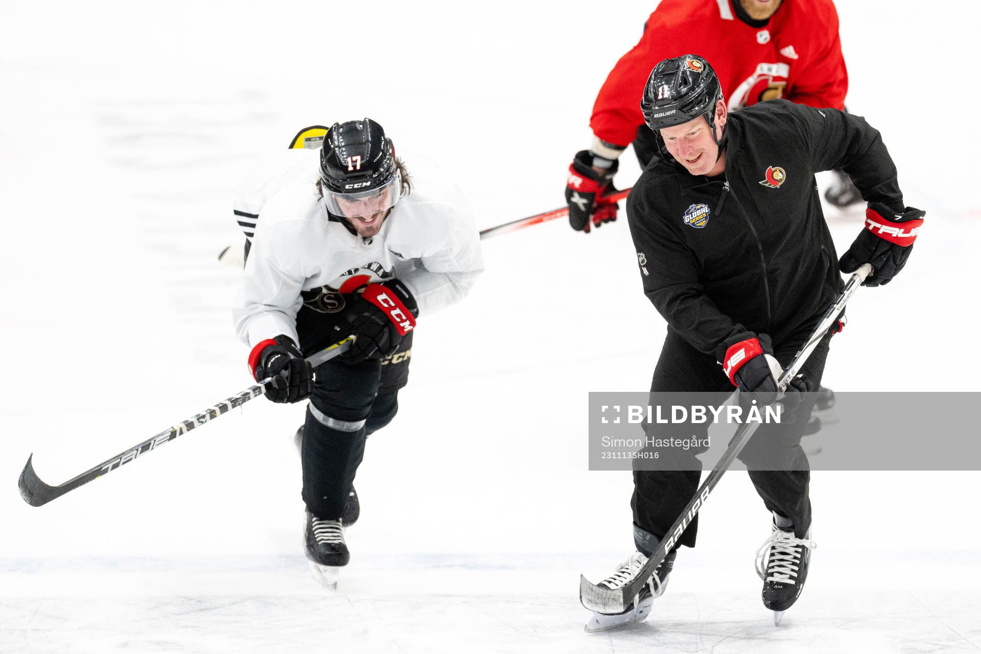 Zack MacEwen, Claude Giroux and Daniel Alfredsson